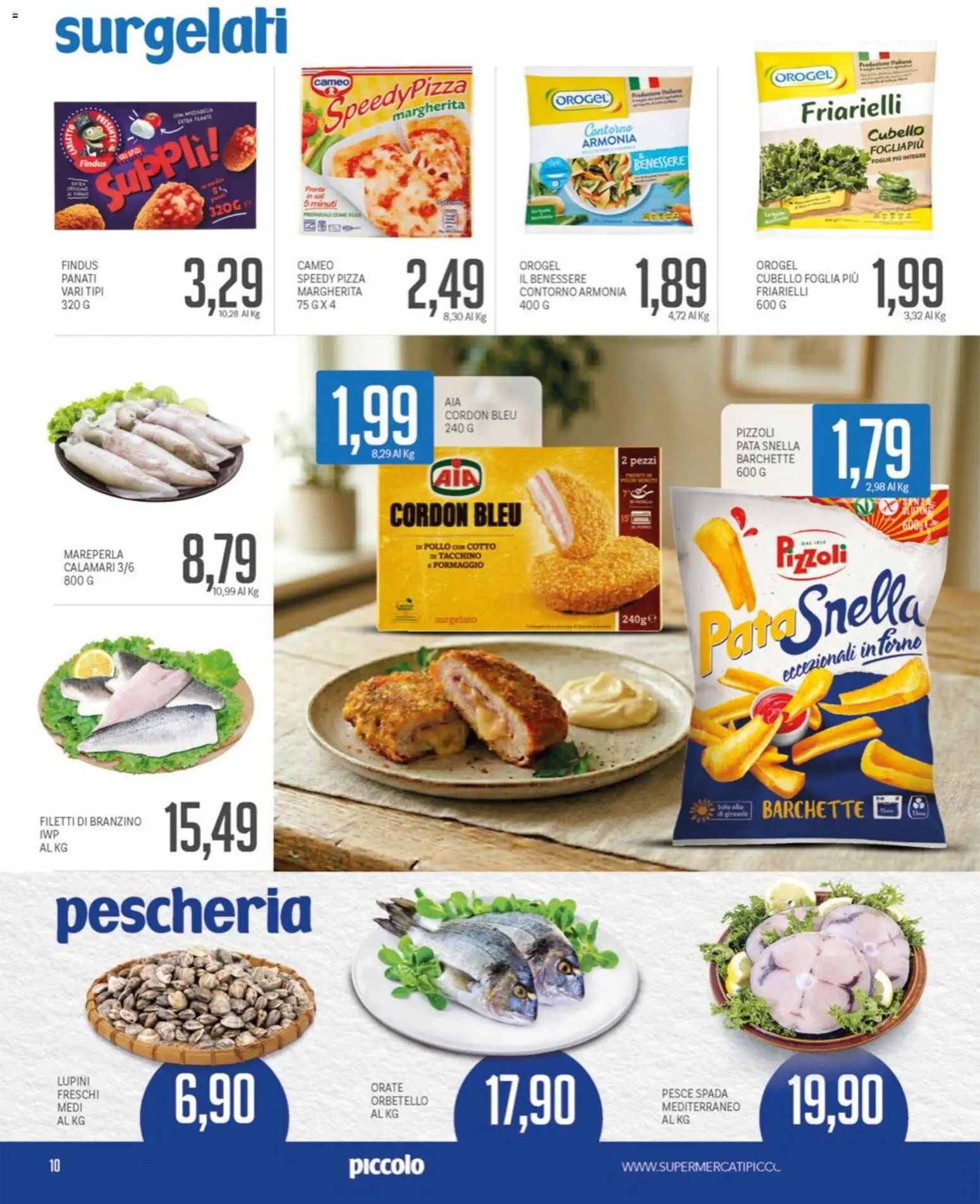 Volantino Piccolo del 01.06.2026 | Pagina: 10 | Prodotti: Pollo, Pesce, Formaggio, Pesce spada