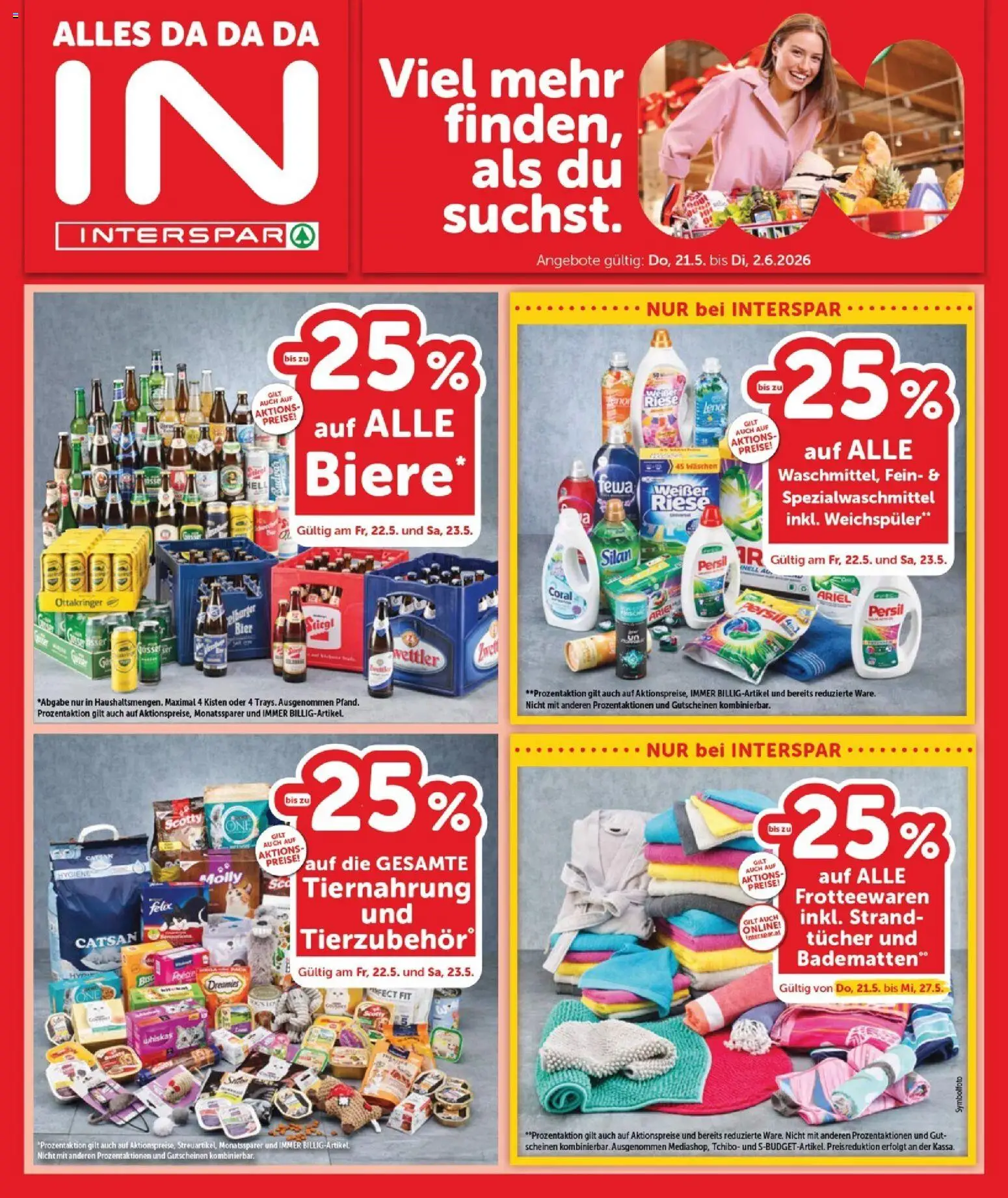 Interspar Flugblatt - Burgenland Nord gültig ab 21.05.2026 | Seite: 1 | Produkte: Bier, Weichspüler