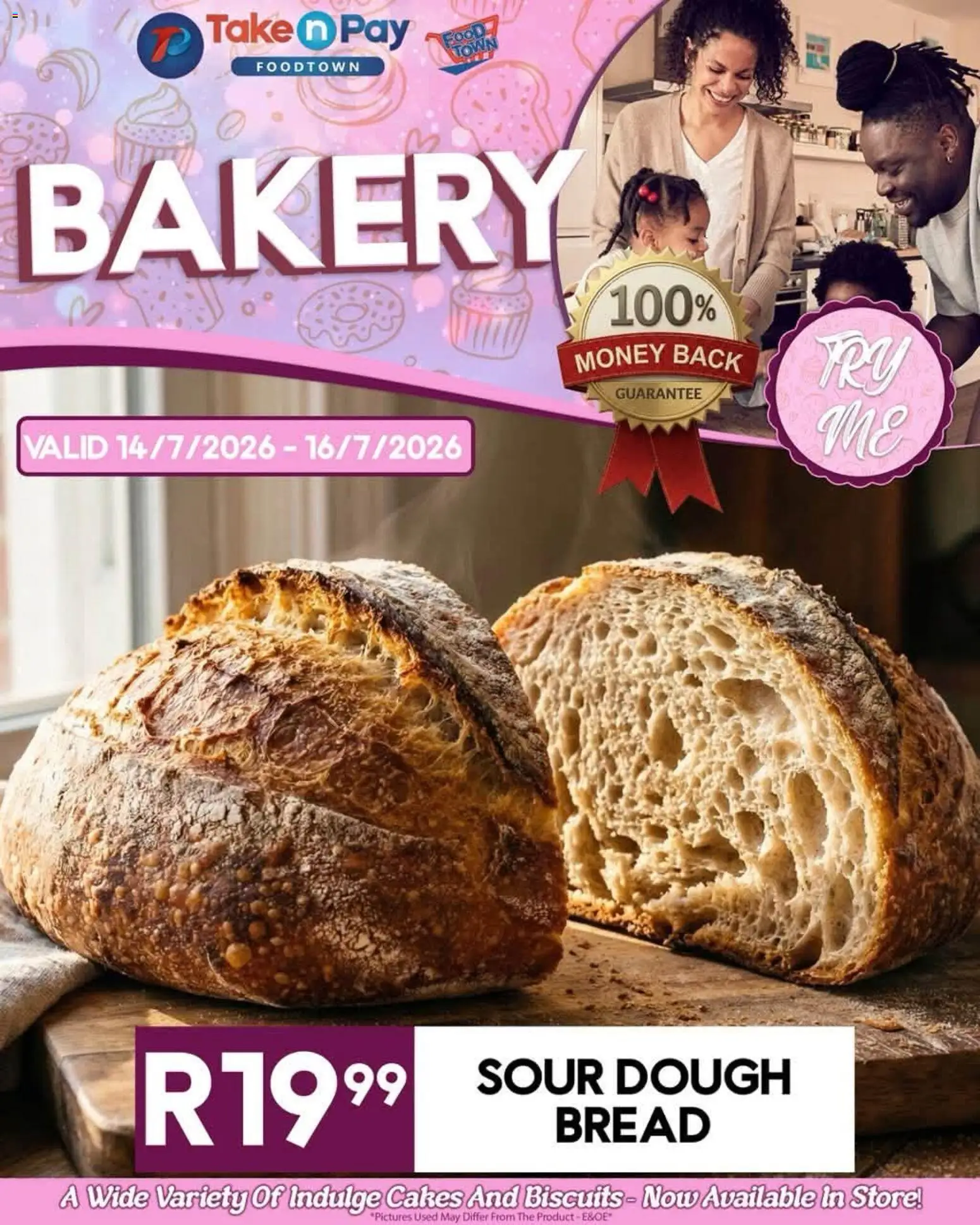 New Take n Pay catalogue – valid from 14/07/2026 | Page: 15 | Products: Bakery, Bread, Biscuits, Touca de banho