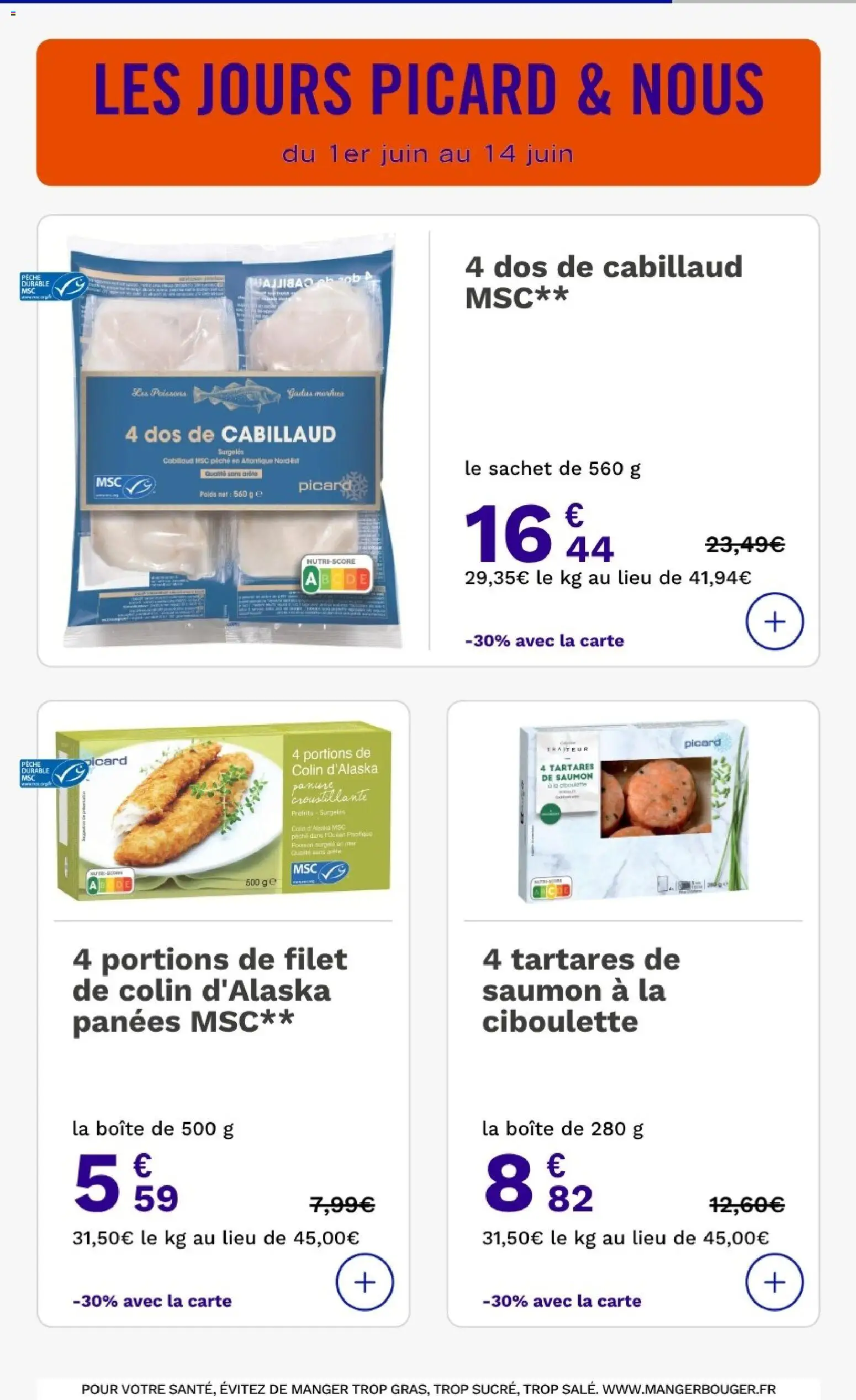 {H1} | Page: 8 | Produits: Pêche, Poids, Dos de cabillaud, Saumon