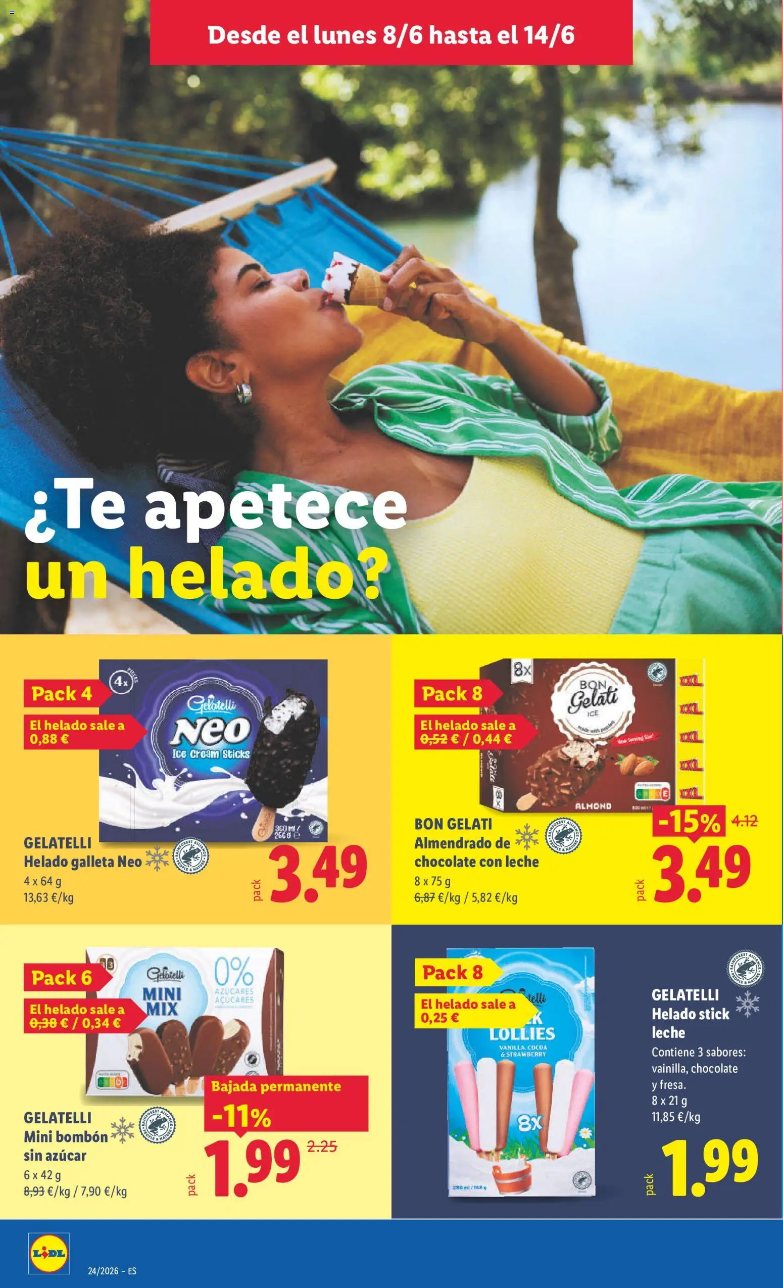 Lidl folleto │ válido desde el 08.06.2026 | Página: 14 | Productos: Leche, Chocolate, Helado, Chocolate con leche