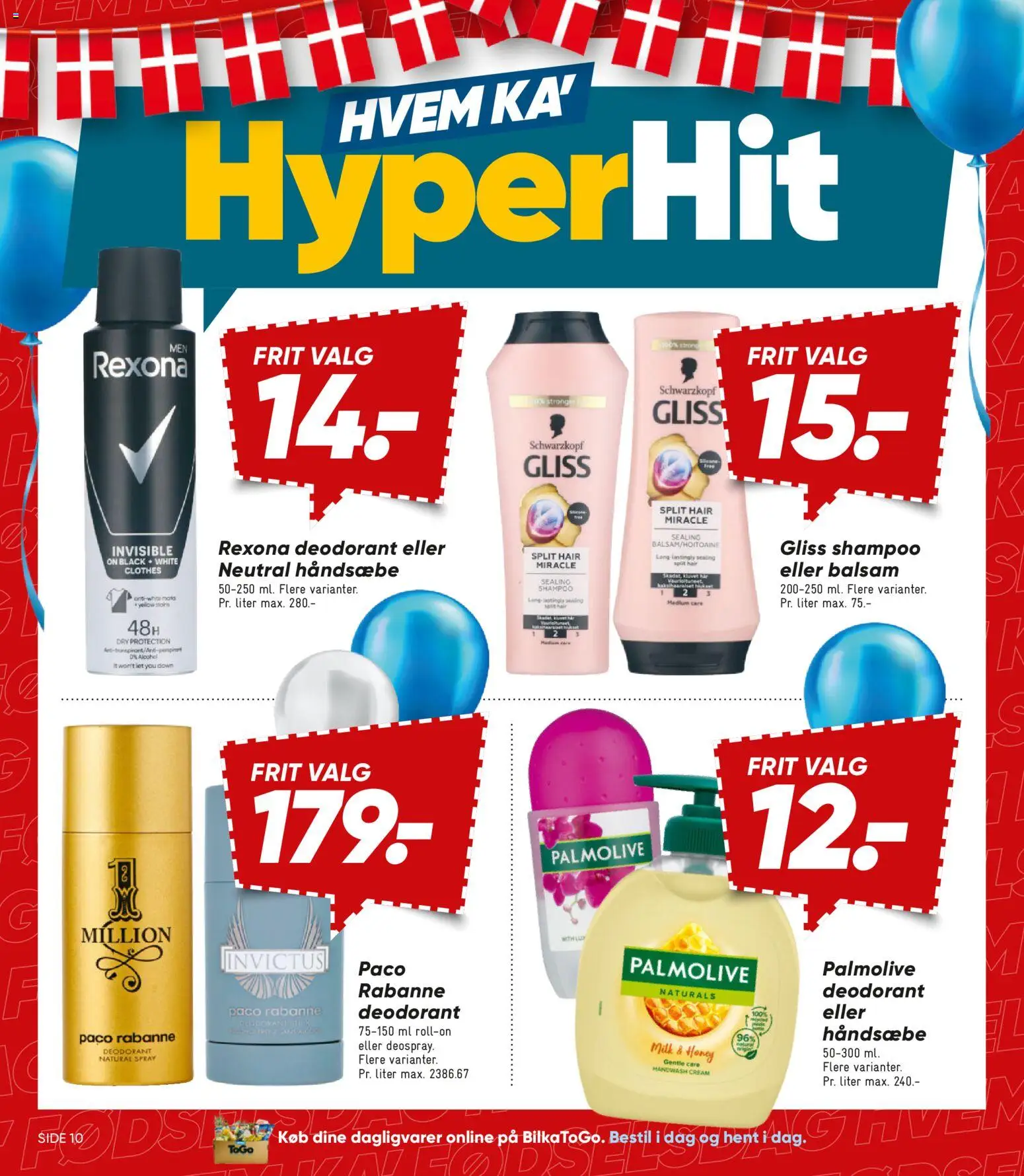 Bilka tilbudsavis – gyldig fra 24/07/2026 | Side: 10 | Produkter: Shampoo, Balsam, Deodorant