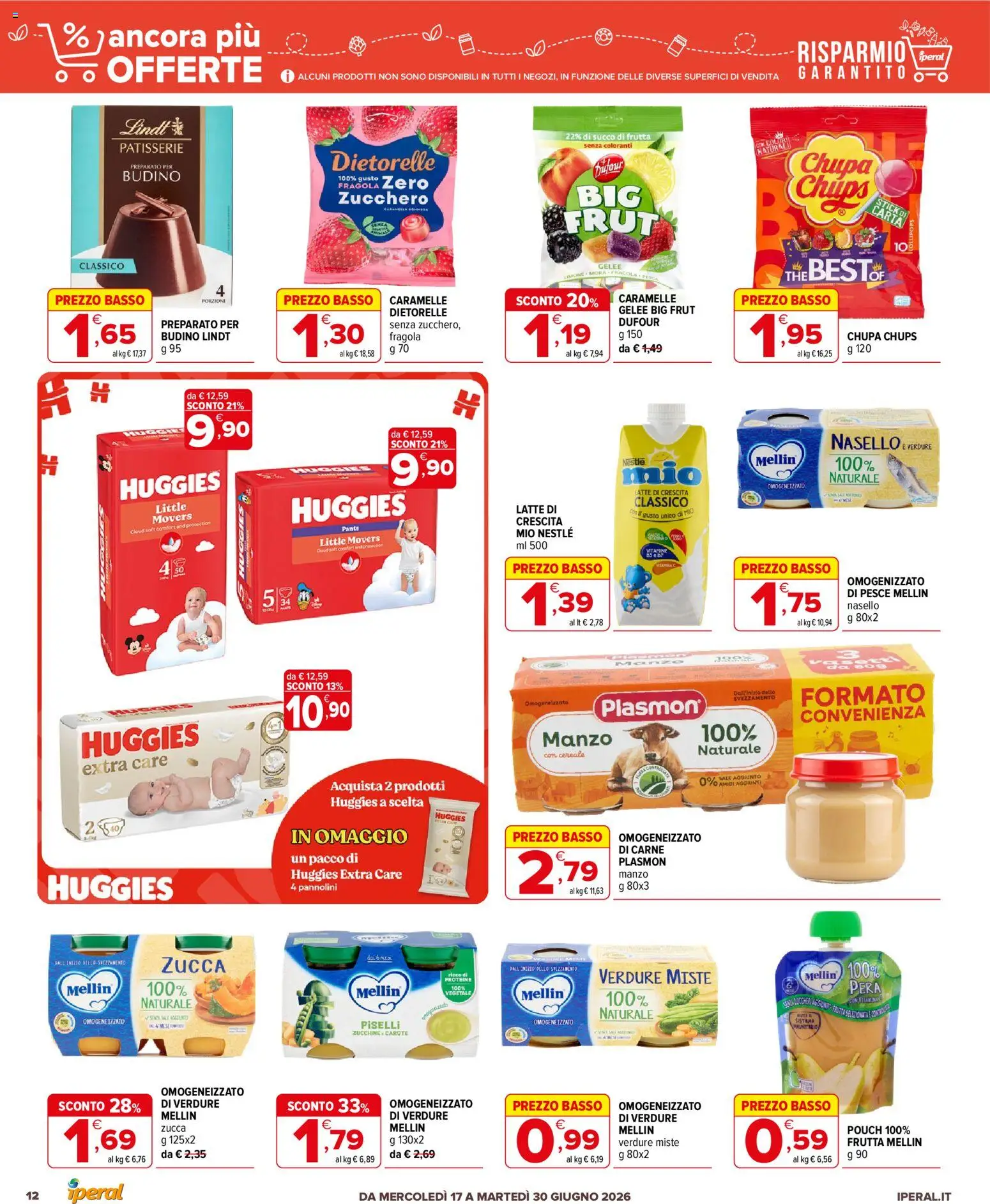 Volantino Iperal del 17.06.2026 | Pagina: 12 | Prodotti: The, Zucchine, Budino, Succo di frutta
