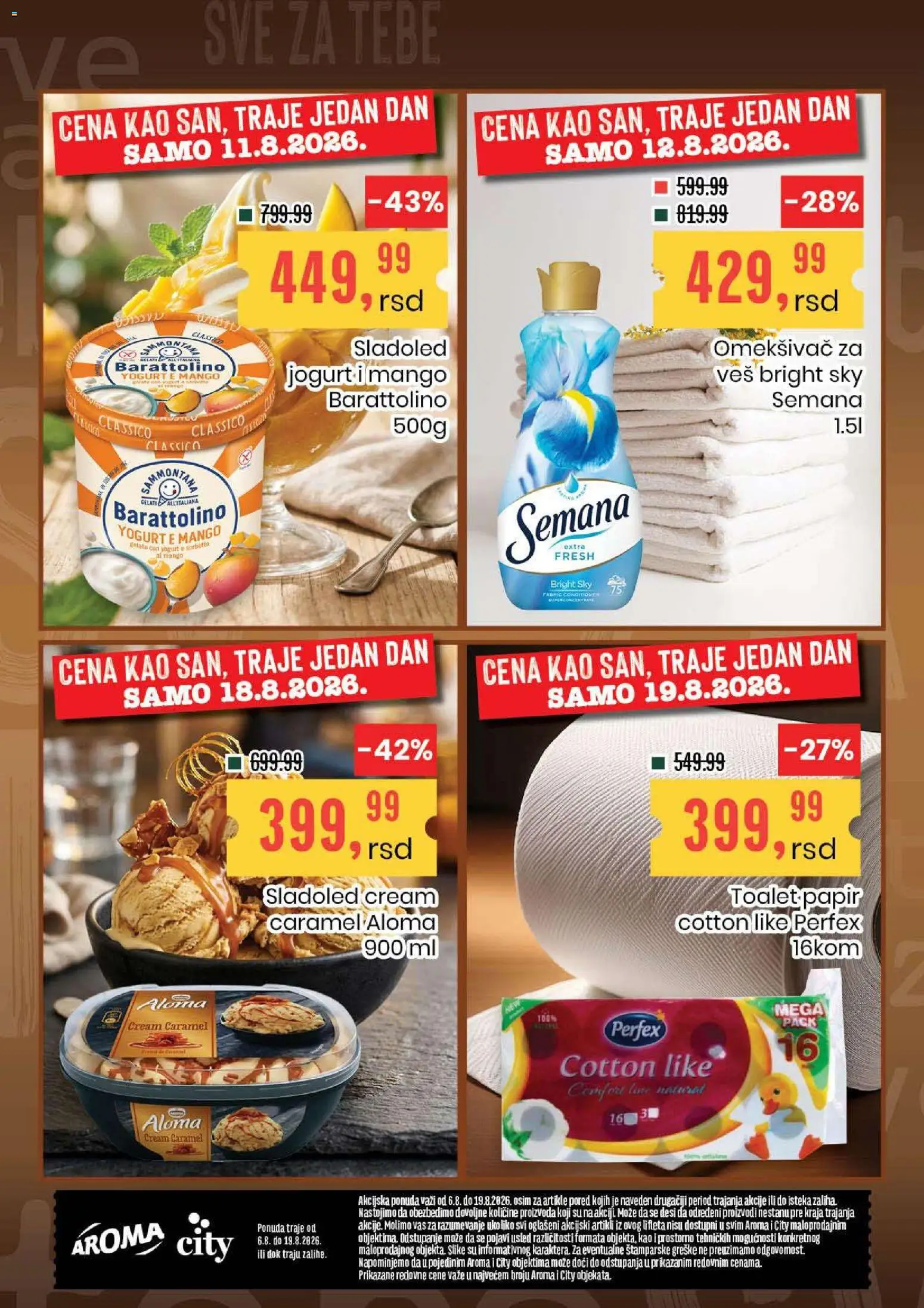 Aroma Market katalog - važi od 06.08.2026 | Strana: 24 | Proizvode: Toalet papir, Sladoled, Mango, Jogurt