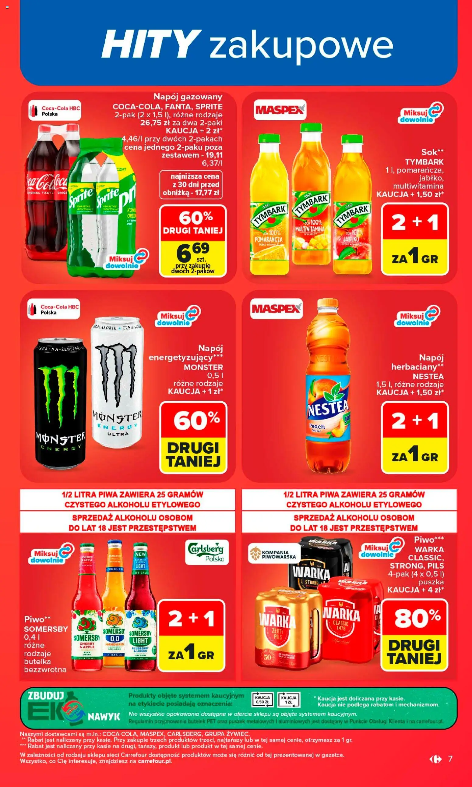 Carrefour gazetka od 10.08.2026 | Strona: 9 | Produkty: Carlsberg, Sok, Piwo, Somersby