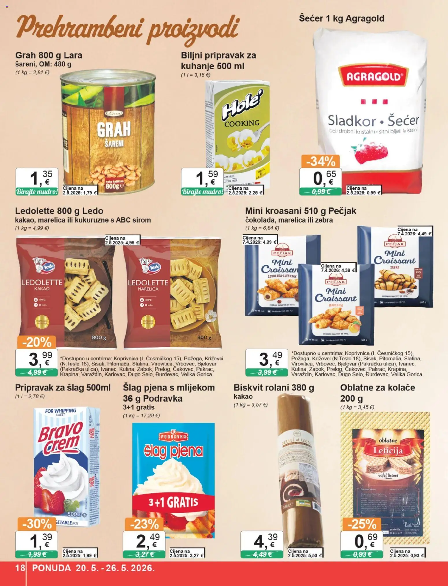 KTC katalog | vrijedi od 20.05.2026 | Stranica: 18 | Proizvodi: Oblatne, Grah, Šećer, Šlag