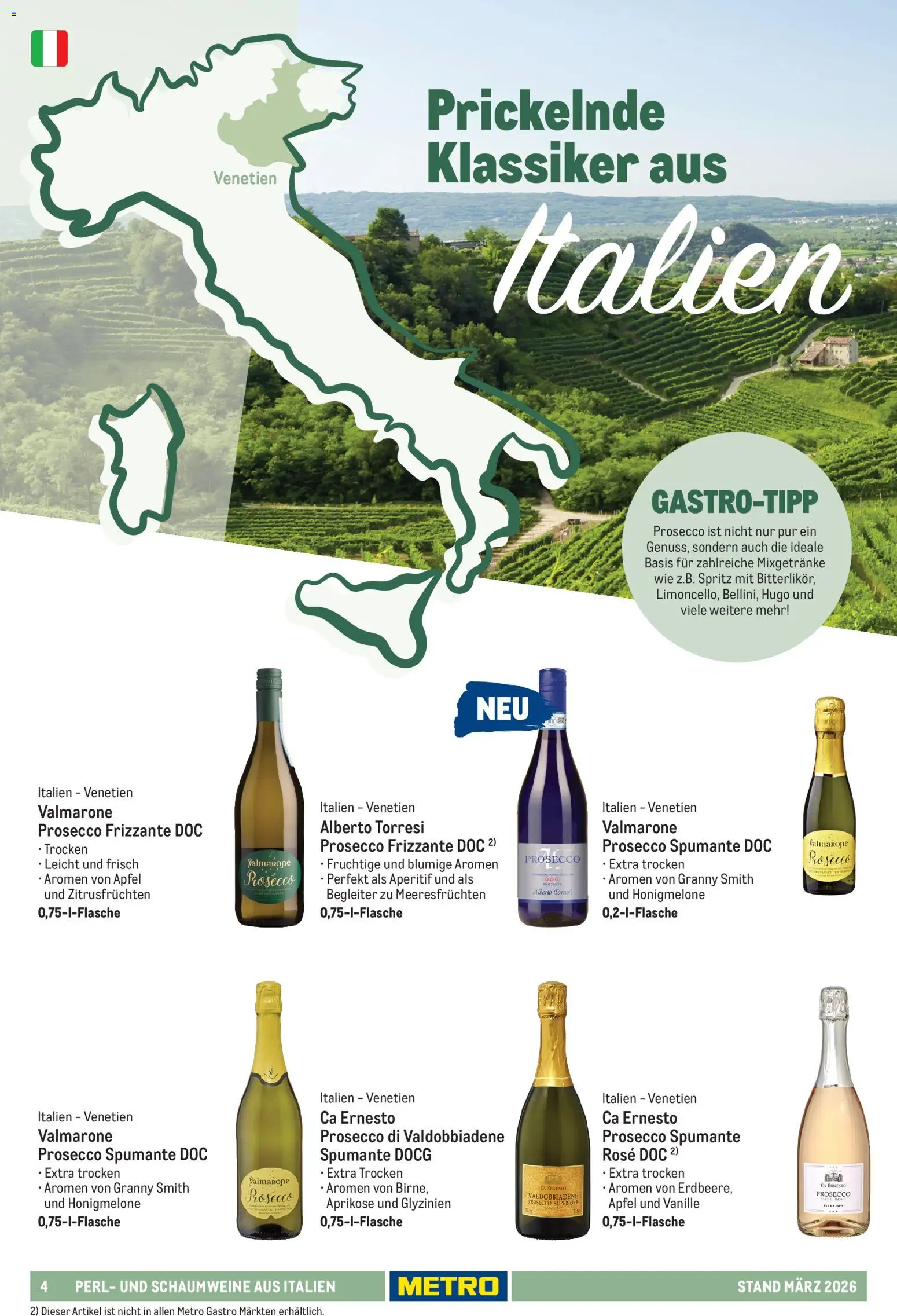 Metro Hauswein-Katalog – gültig ab 03.03.2026 | Seite: 4 | Produkte: Äpfel, Vanille, Honigmelone, Prosecco