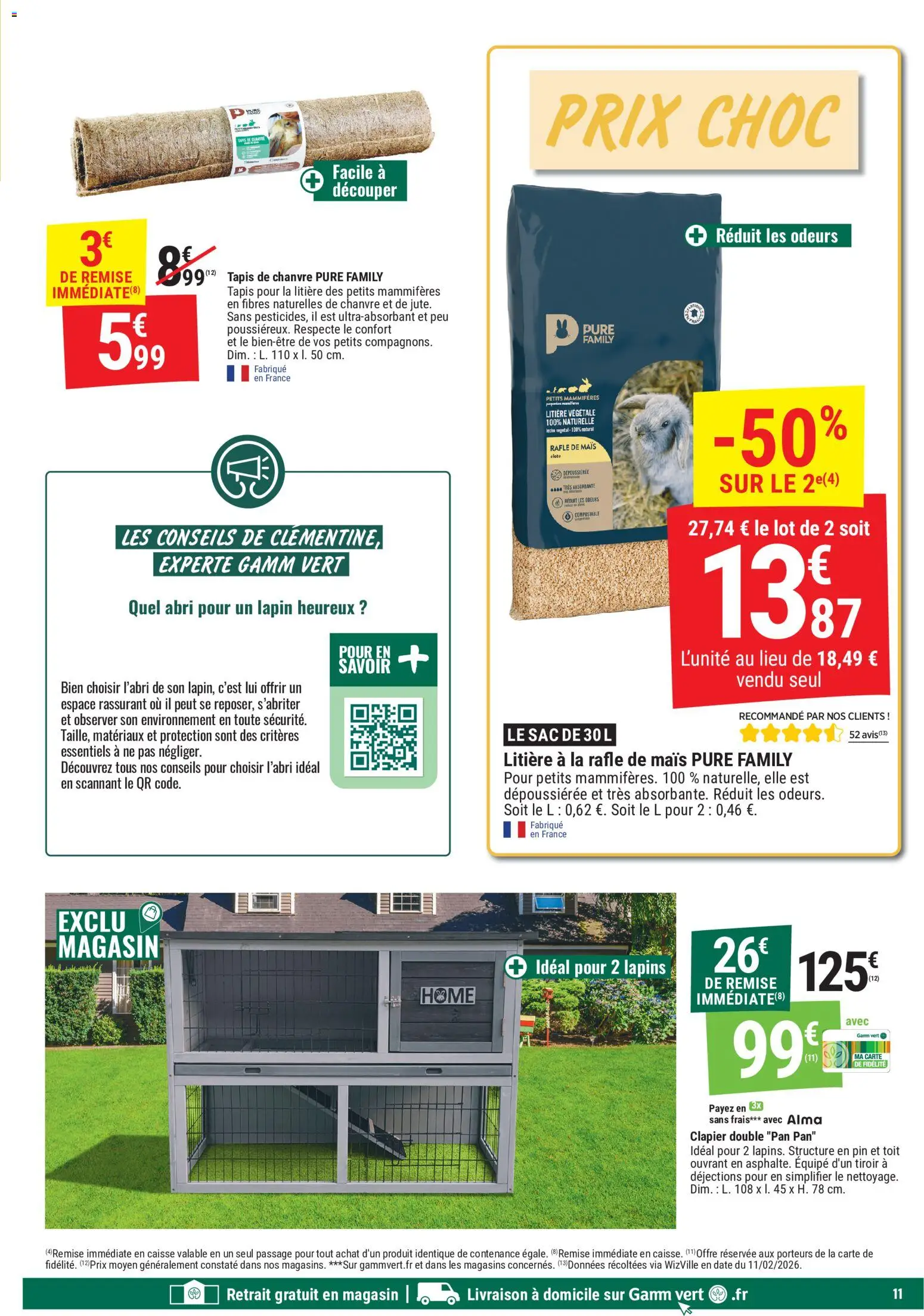 {H1} | Page: 11 | Produits: Sac, Mais, Litière, Tapis