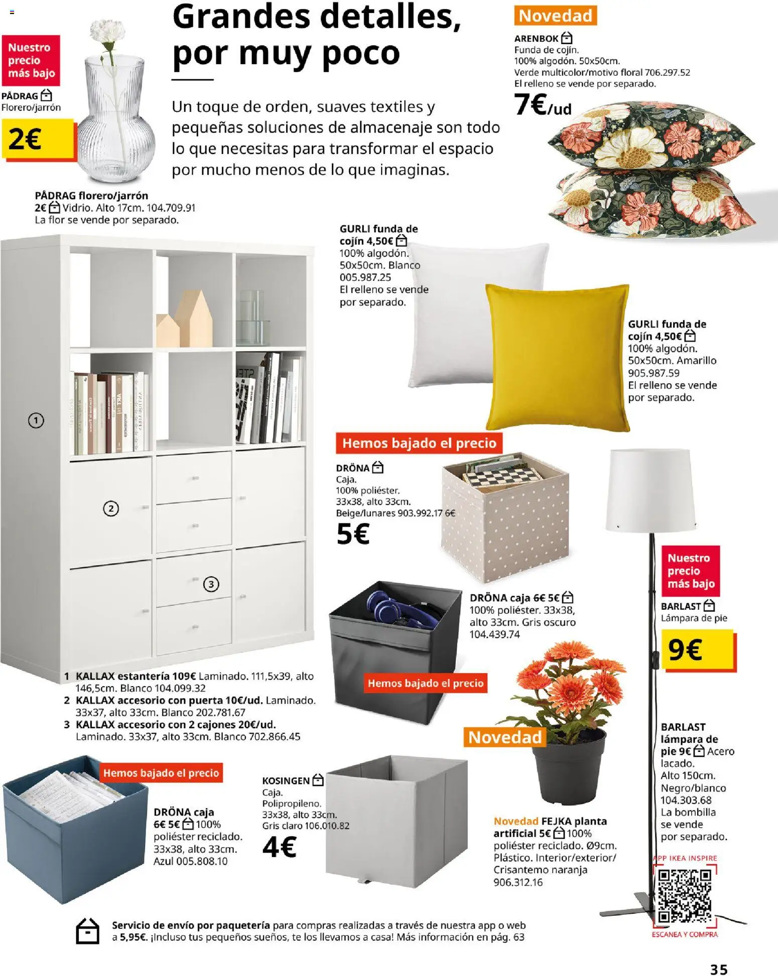 IKEA - Salones │ válido desde el 01/09/2026 | Página: 35 | Productos: Lámpara de pie, Almacenaje, Cojín, Caja