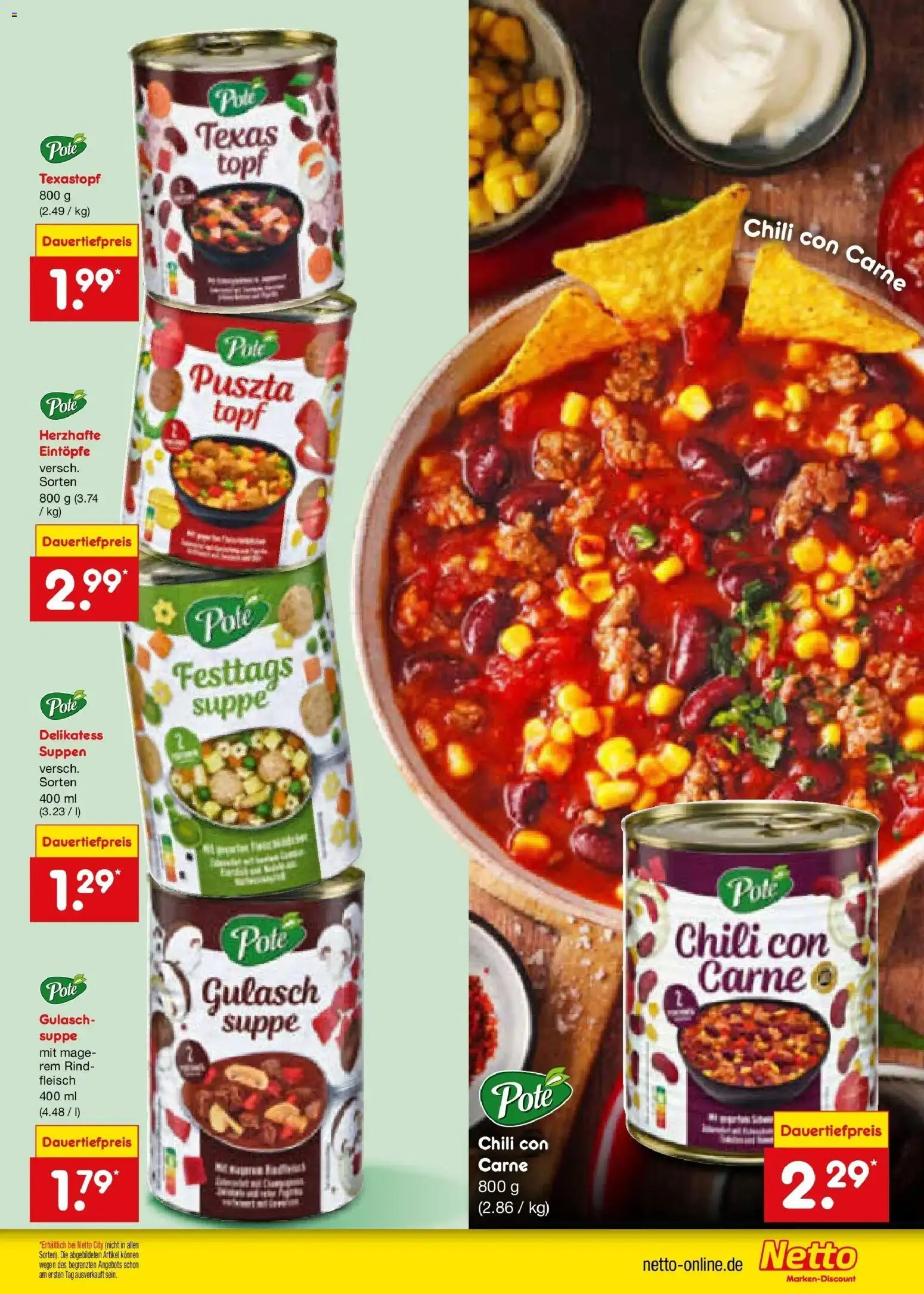 Netto Marken-Discount Prospekt Oldenburg – gültig ab 21.09.2026 | Seite: 51 | Produkte: Pute, Gulasch, Chili, Fleisch