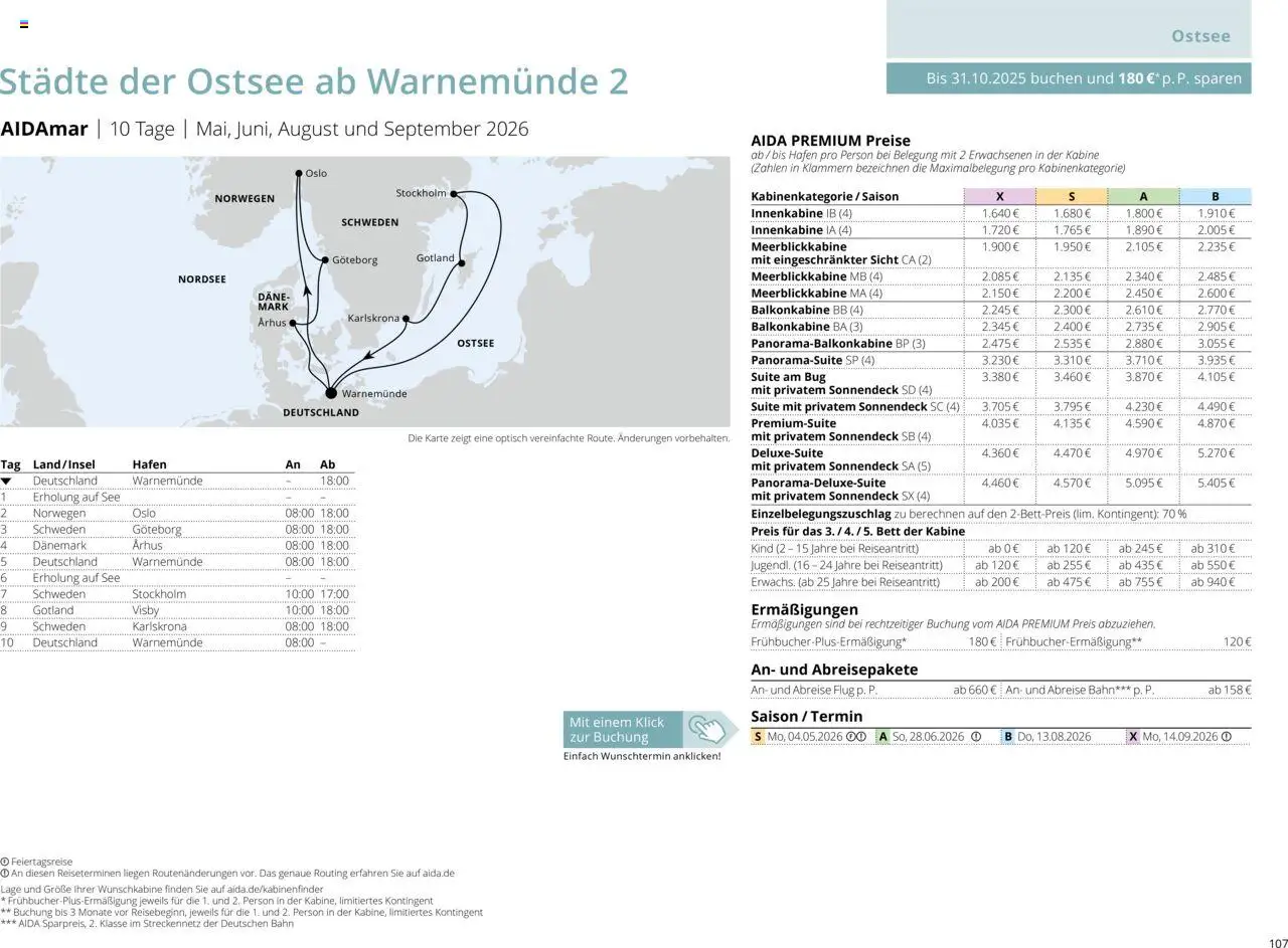 Aida Sommer 2026 – gültig ab 01.03.2026 | Seite: 107 | Produkte: Bett