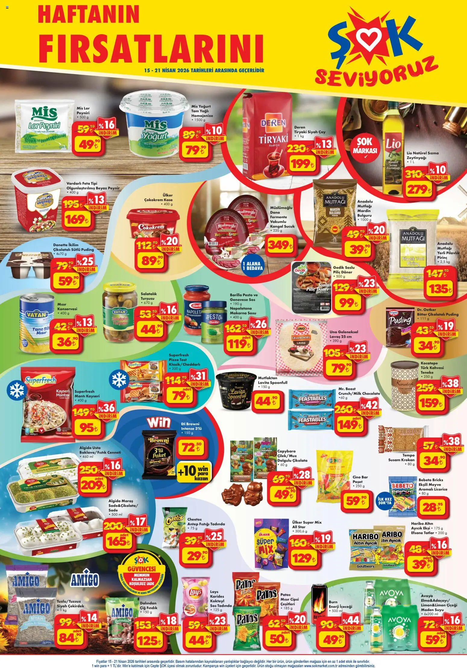 Şok Market Katalog - 15.04.2026 tarihinden itibaren geçerlidir | Sayfa: 1 | Ürünler: Fındık, Salatalık, Enerji içeceği, Maden suyu