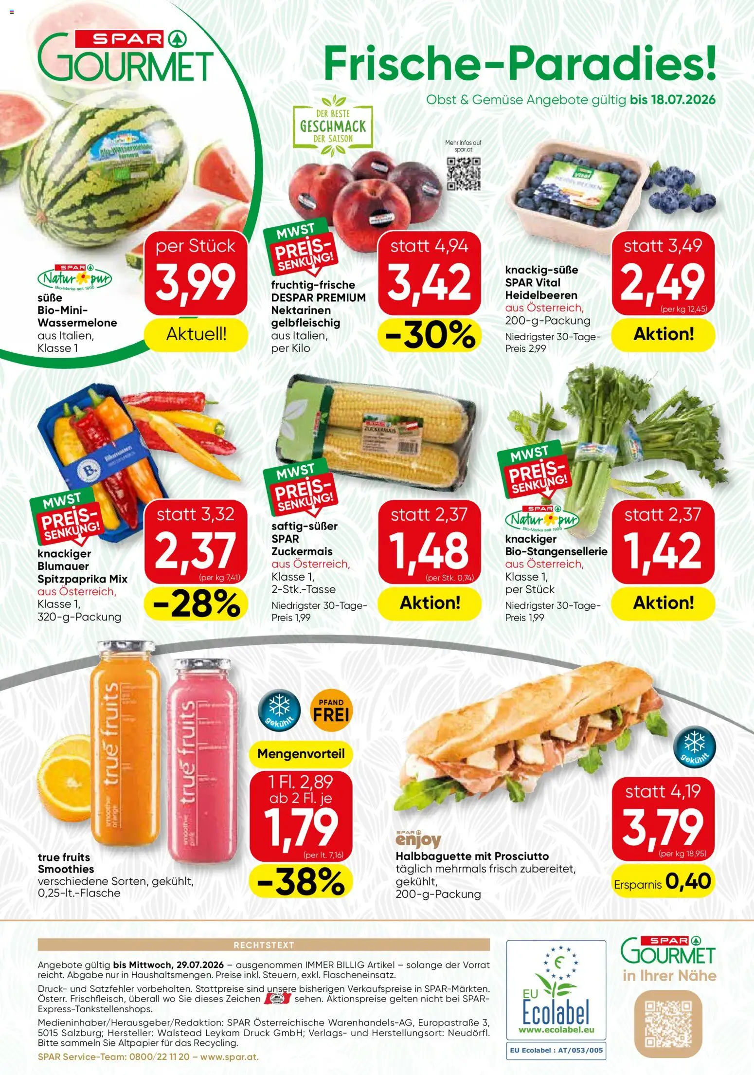 SPAR Gourmet Flugblatt gültig ab 16.07.2026 | Seite: 12 | Produkte: Gemüse, Obst, Wassermelone