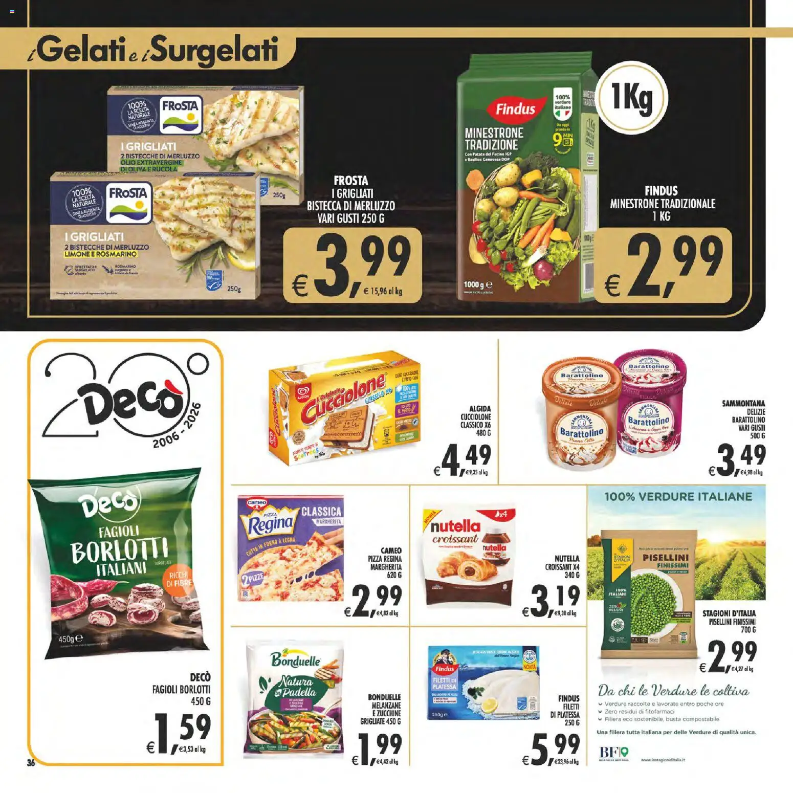 Volantino Decò del 13/10/2026 | Pagina: 36 | Prodotti: Merluzzo, Verdure, Melanzane, Bistecca