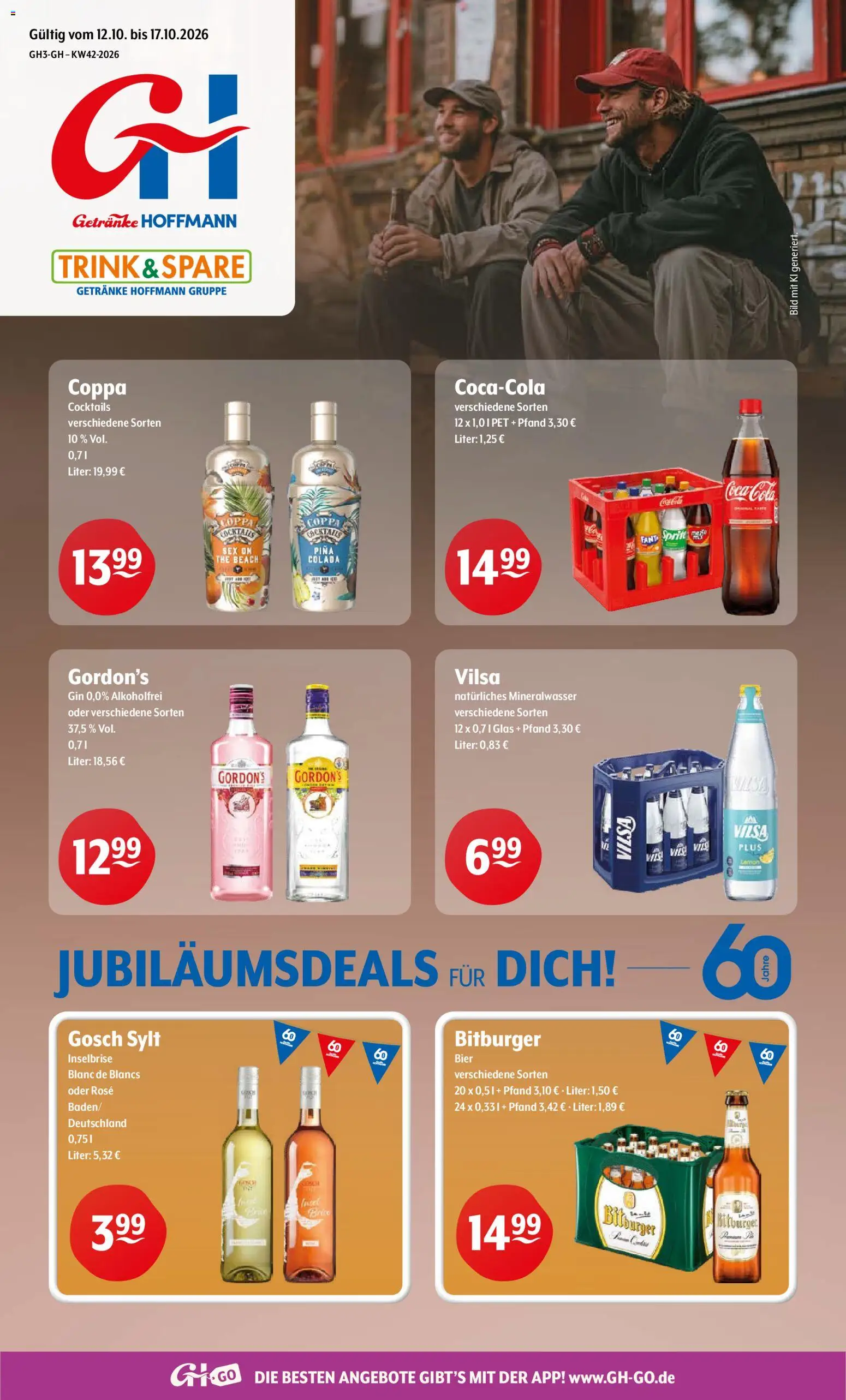 Trink und Spare Prospekt – gültig ab 12.10.2026 | Seite: 1 | Produkte: Bitburger, Bier, Mineralwasser, Gin