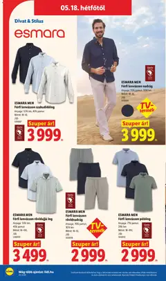 ESMARA MEN Férfi lenvászon rövidnadrág, Anyaga: 70% pamut, 30% len, Méret: M-XL - amely érvényes a következő dátumtól: 14.05.2026 | Oldal: 50