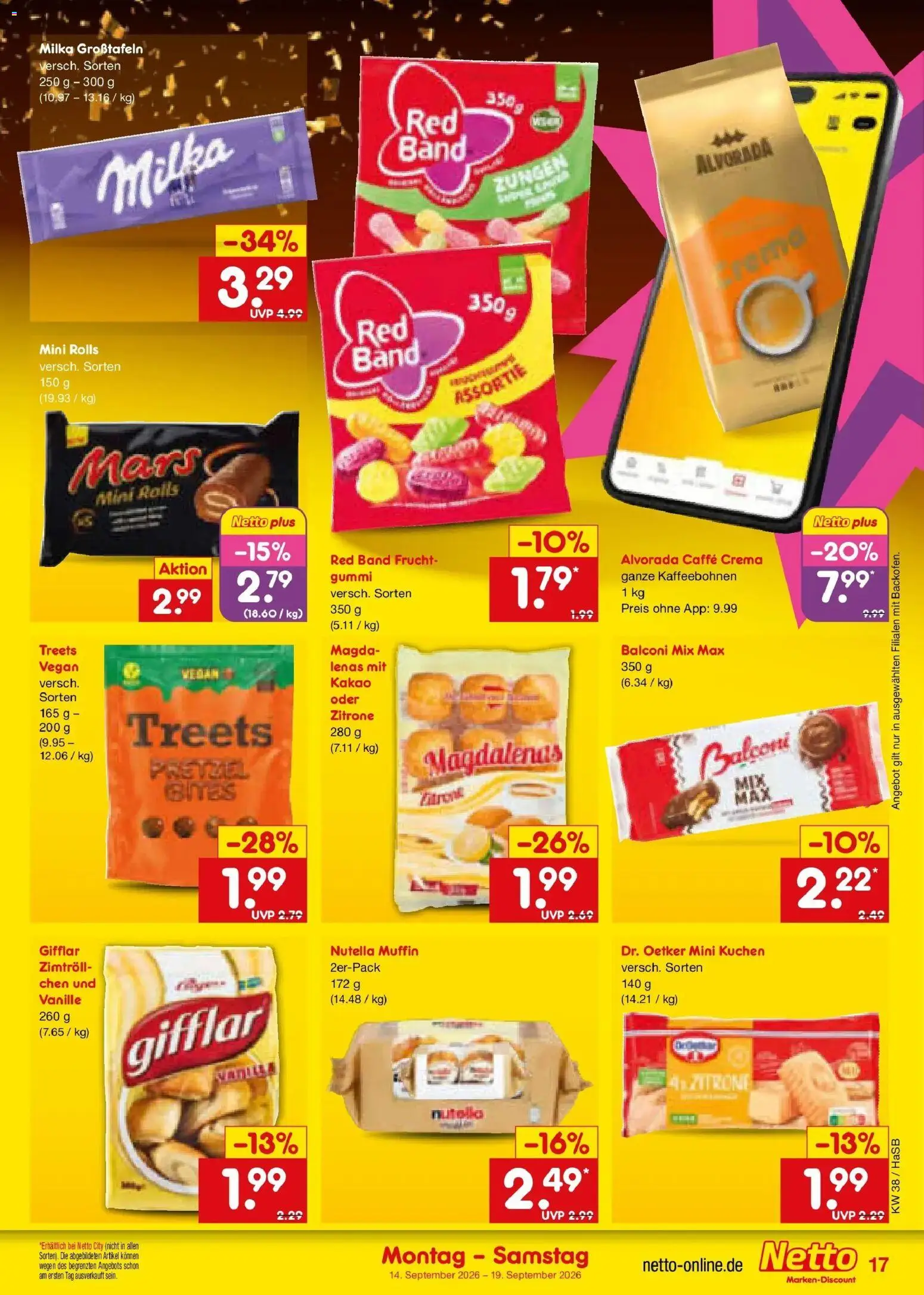 Netto Marken-Discount Prospekt Unna – gültig ab 14.09.2026 | Seite: 25 | Produkte: Nutella, Vanille, Zitrone, Kuchen