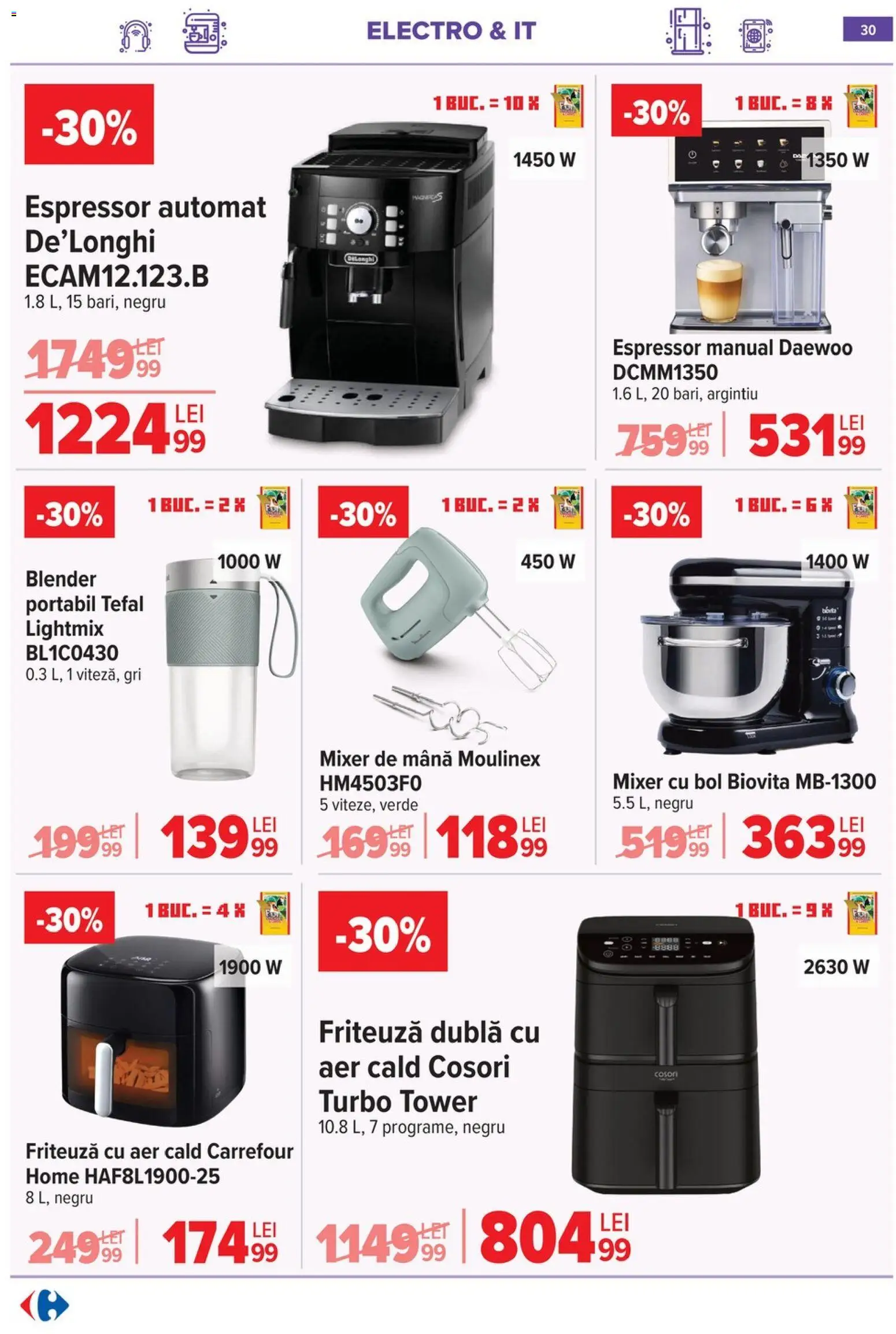 Noul catalog Carrefour – valabil de la 20.05.2026 | Pagină: 29 | Produse: Espressor, Blender, Bol, Friteuză