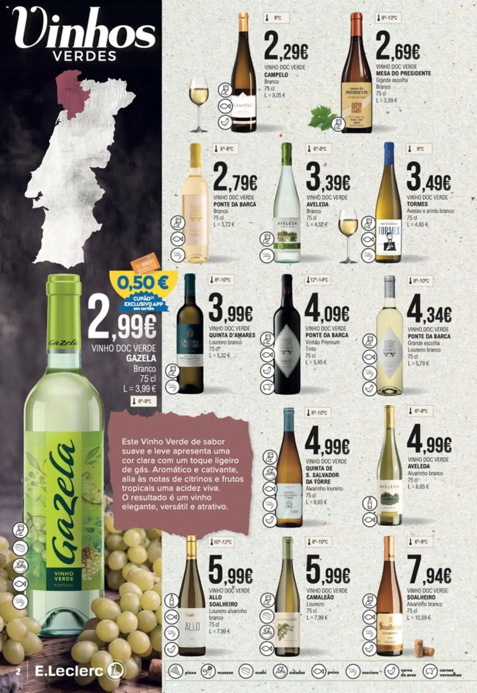 E.Leclerc folheto Feira dos Vinhos │ válido de 01/10/2026 | Página: 2 | Produtos: Sushi, Mesa, Pizza, Carne