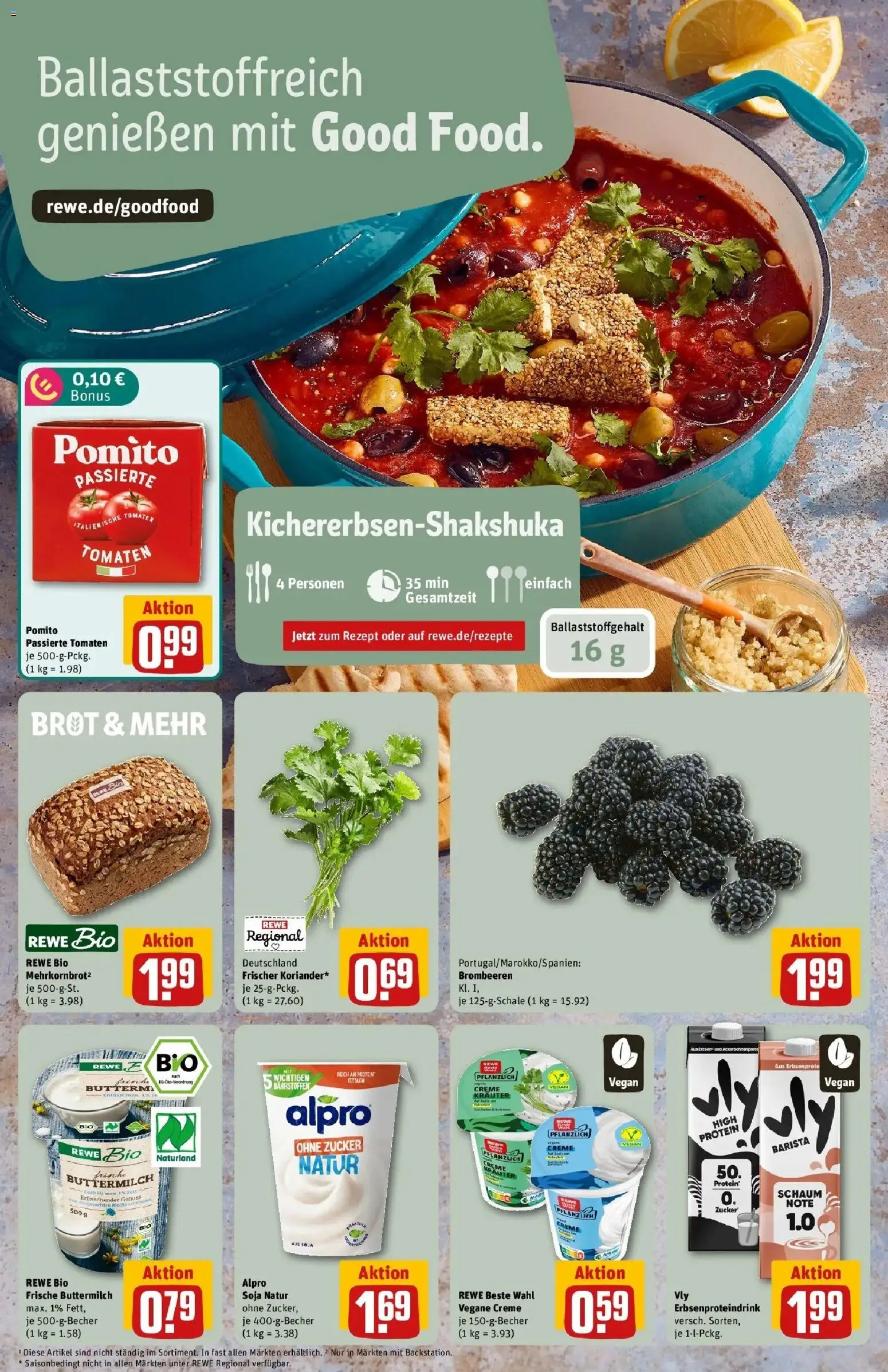 REWE Prospekt ab 07.09.2026 zum Blättern » Angebote | Seite: 4 | Produkte: Buttermilch, Alpro, Zucker, Brot