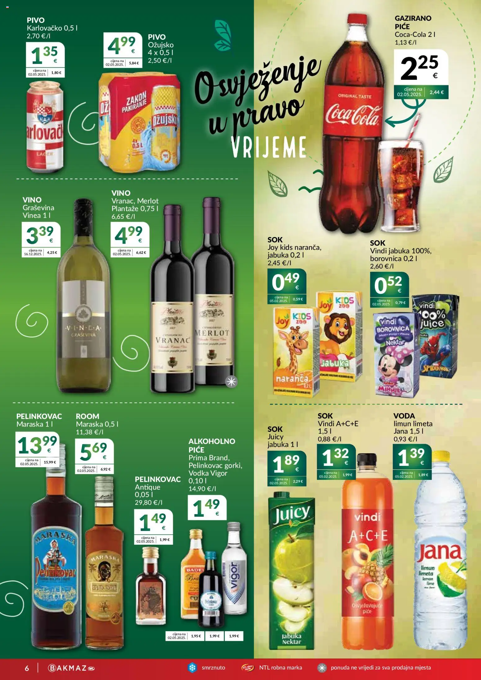 Bakmaz katalog | vrijedi od 09.09.2026 | Stranica: 6 | Proizvodi: Nektar, Vranac, Ožujsko, Limeta