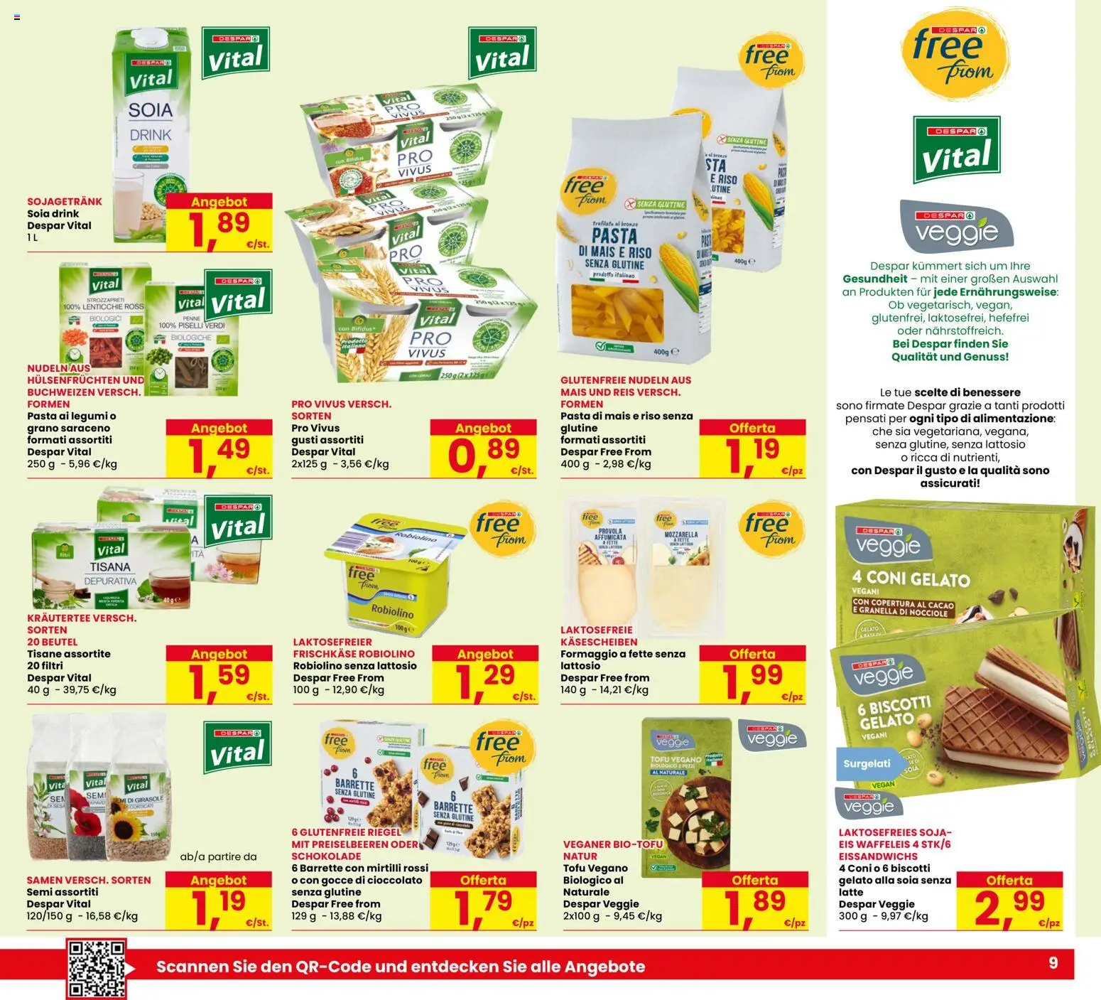 Volantino Eurospar del 17/09/2026 | Pagina: 9 | Prodotti: Vegan, Lenticchie, Pasta, Cacao