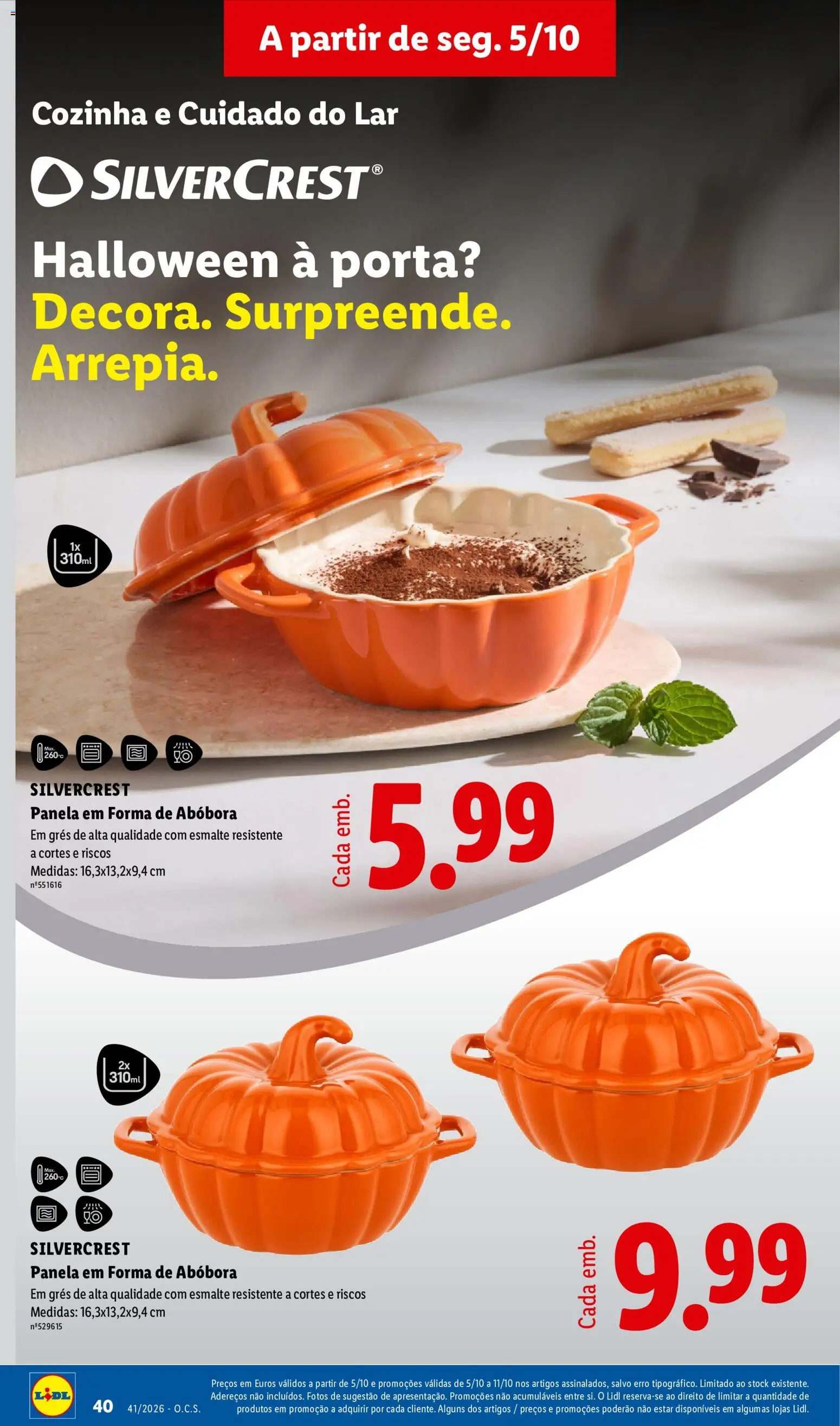Lidl folheto │ válido de 05/10/2026 | Página: 40 | Produtos: Porta, Abóbora, Panela