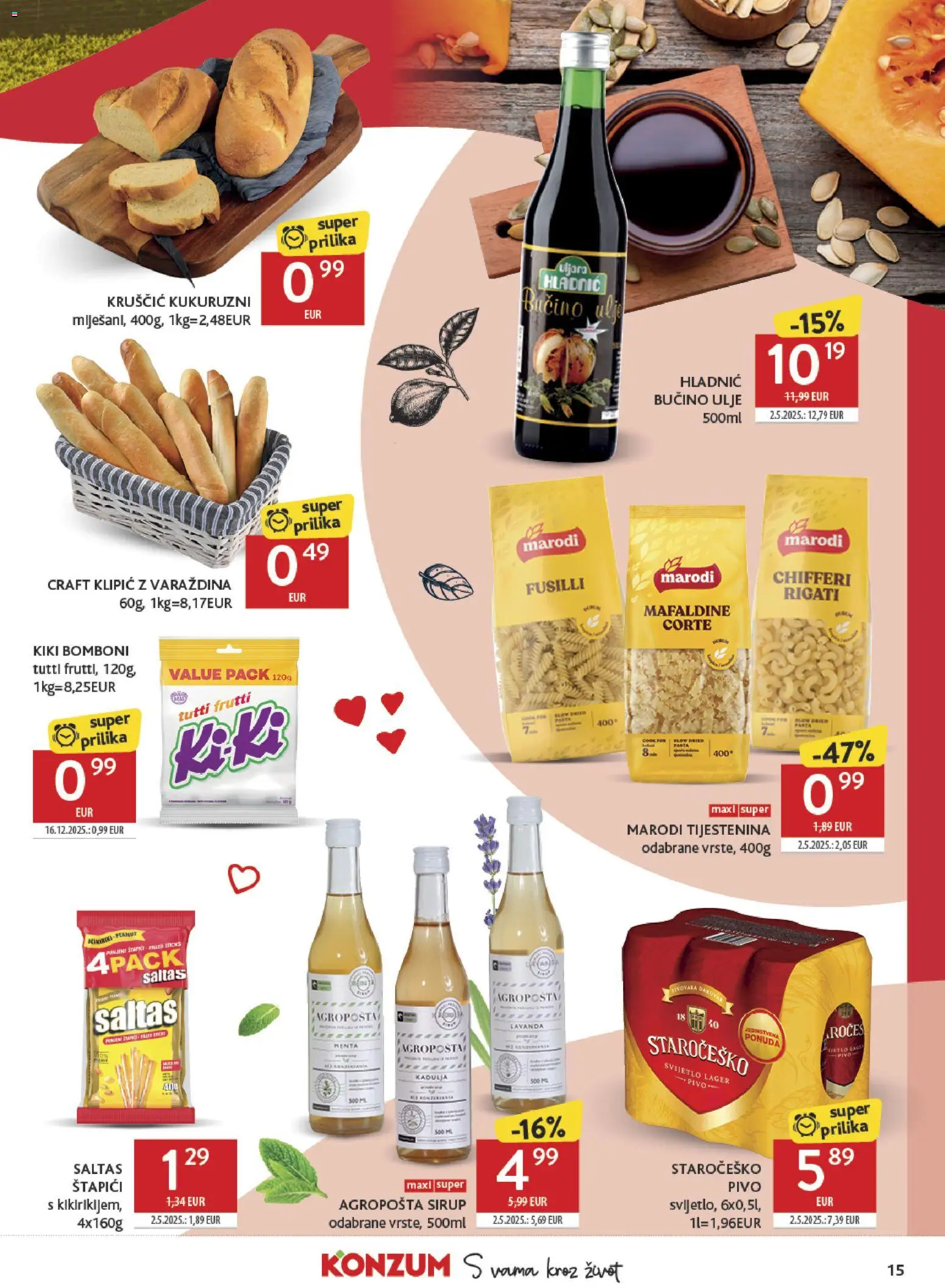 Konzum katalog | vrijedi od 18.05.2026 | Stranica: 15 | Proizvodi: Fanta, Ulje, Pivo, Bomboni