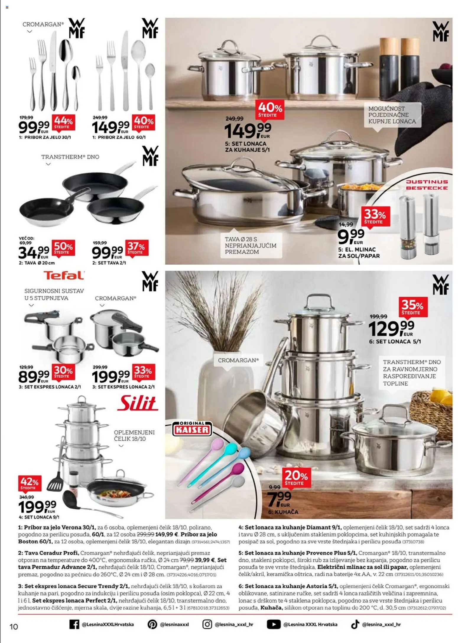 Lesnina katalog | vrijedi od 10.09.2026 | Stranica: 10 | Proizvodi: Kuhača, Sol, Tava, Pribor za jelo