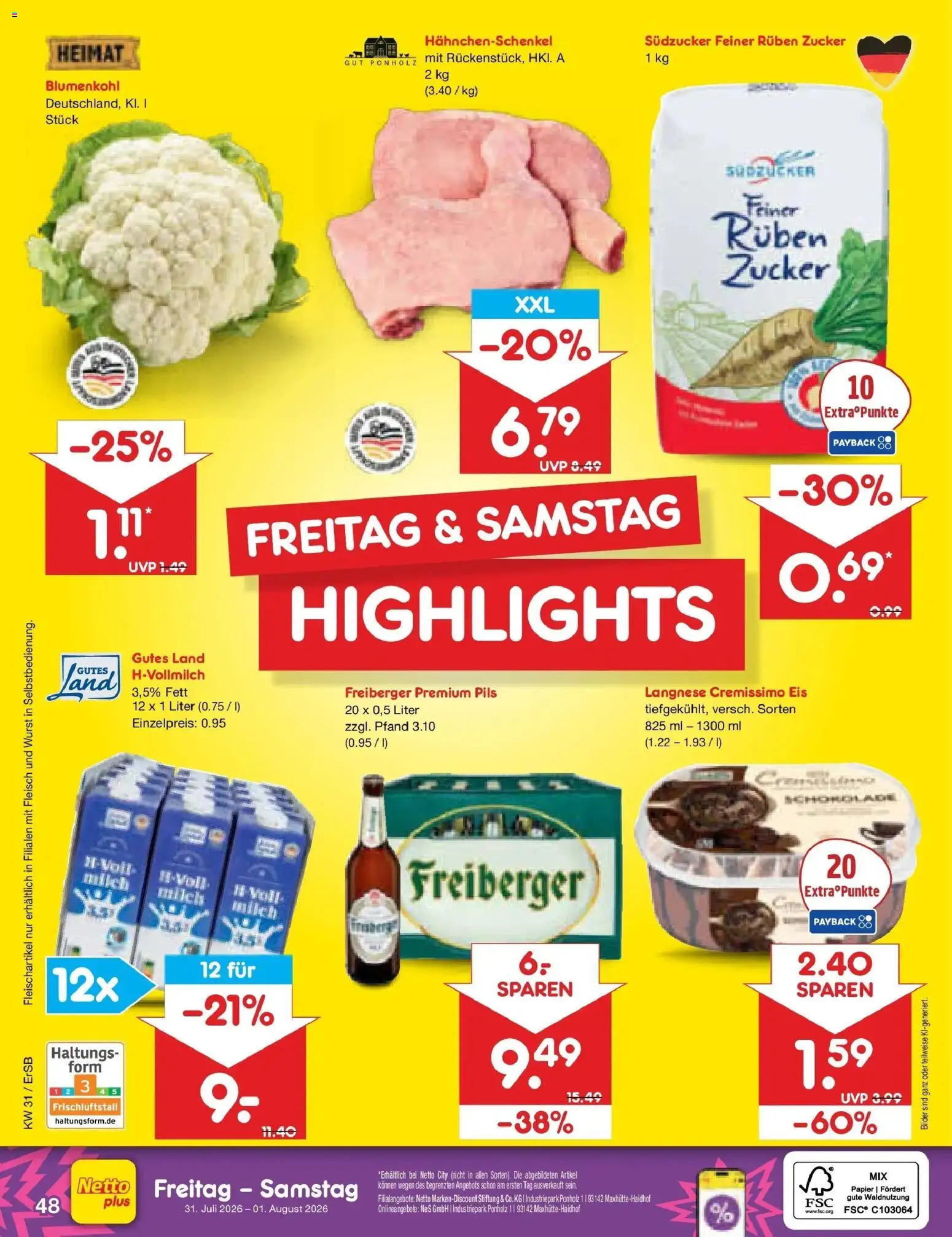 Netto Marken-Discount Prospekt Naumburg – gültig ab 27.07.2026 | Seite: 67 | Produkte: Langnese, Hahnchenschenkel, Fleisch, Eis