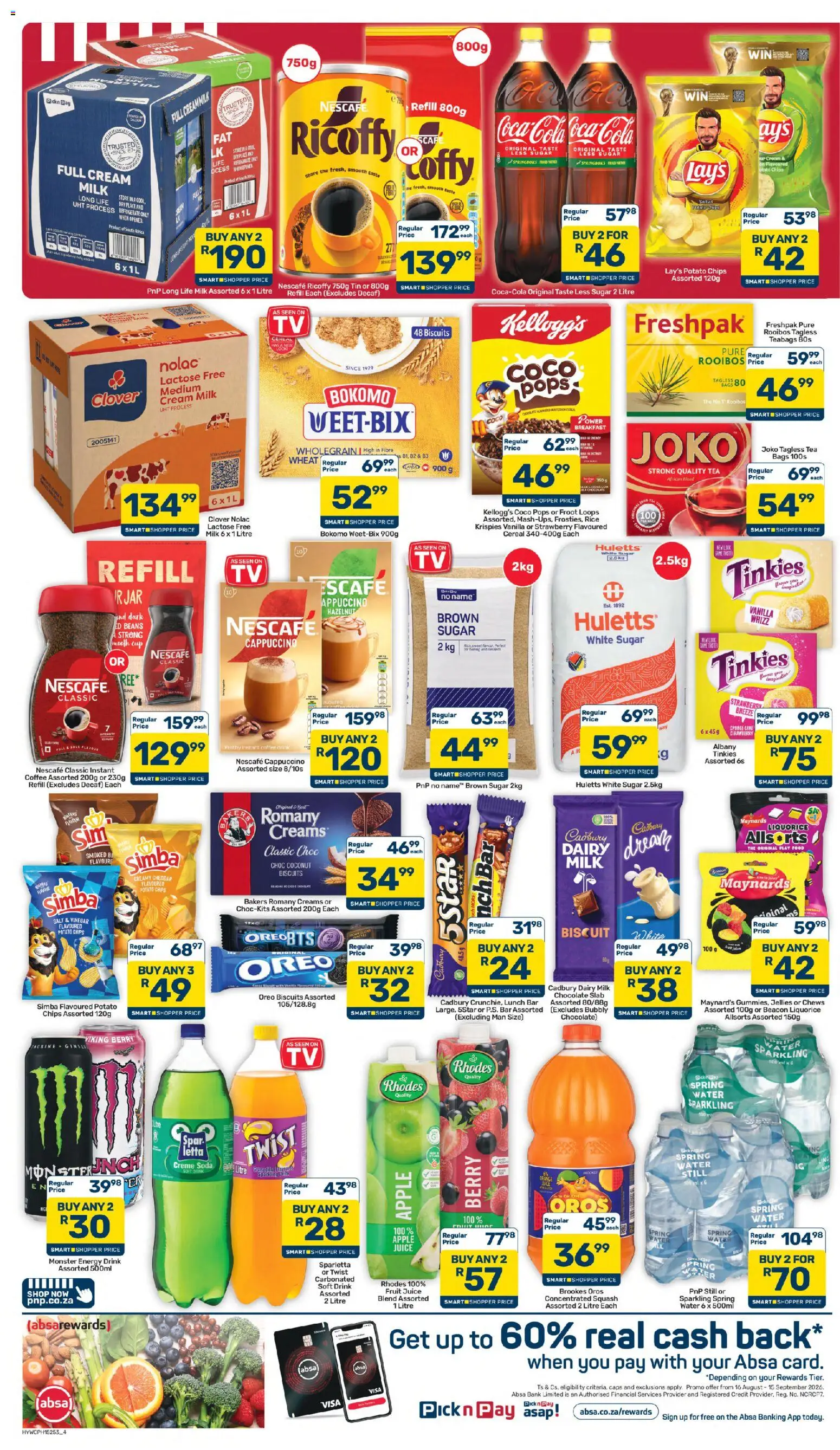 New Pick n Pay catalogue – valid from 25/08/2026 | Page: 4 | Products: Juice, Cream, Fruit, Instant coffee