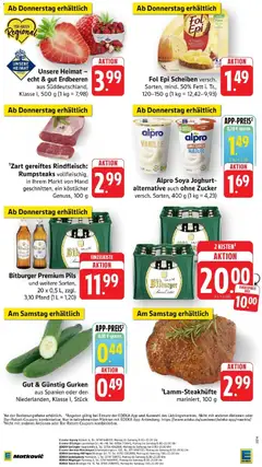 Unsere Heimat - echt & gut Erdbeeren, aus Süddeutschland, Klasse I, 500 g ab 27.04.2026 gültig | Seite: 52 | Produkte: Joghurt, Burger, Rindfleisch, Erdbeeren