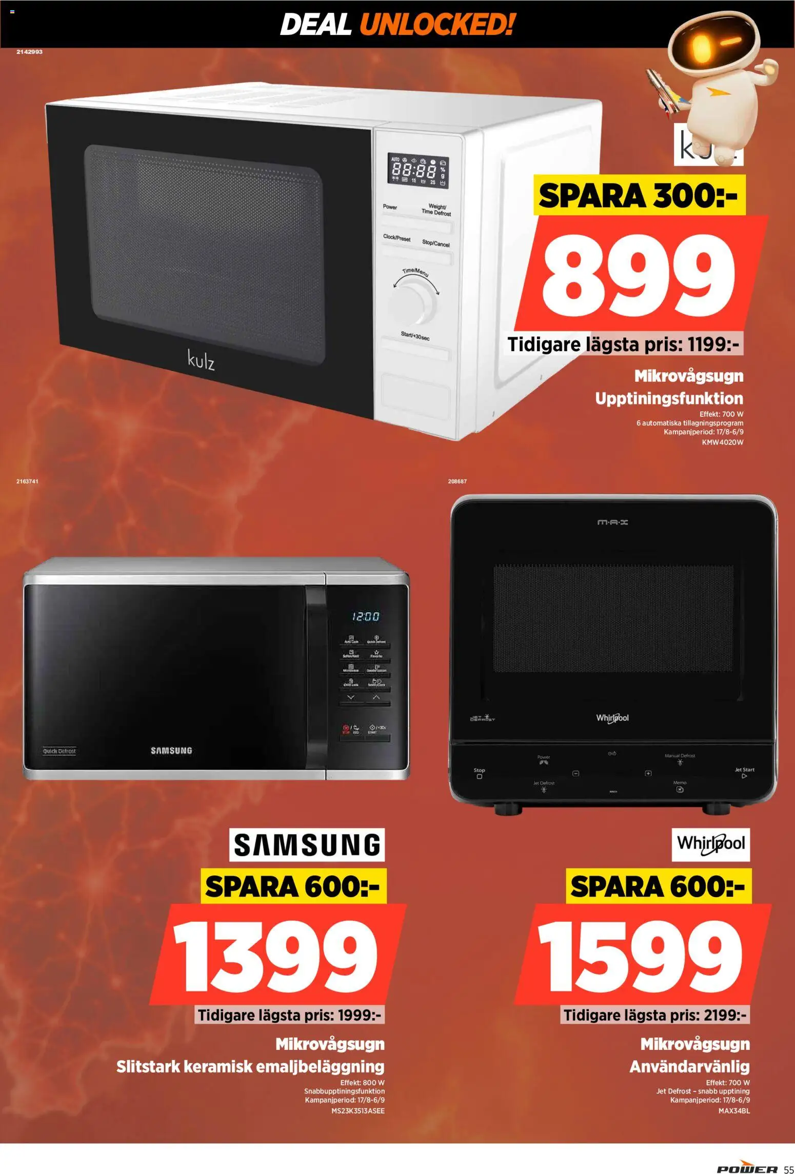 Power reklamblad aktuell från 31/08/2026 | Sida: 55 | Produkter: Mikrovågsugn