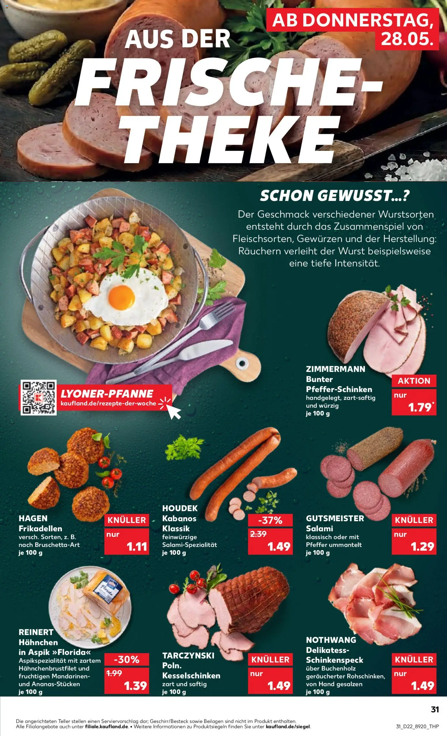 Kaufland Prospekt Frankfurt (Oder) – gültig ab 28.05.2026 | Seite: 31 | Produkte: Hahnchen, Theke, Mandarinen, Wurst