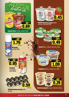 Fresh leták platný od 02.07.2026 | Strana: 11 | Produkty: Jogurt, Smotana, Čokoláda, Šľahačka
