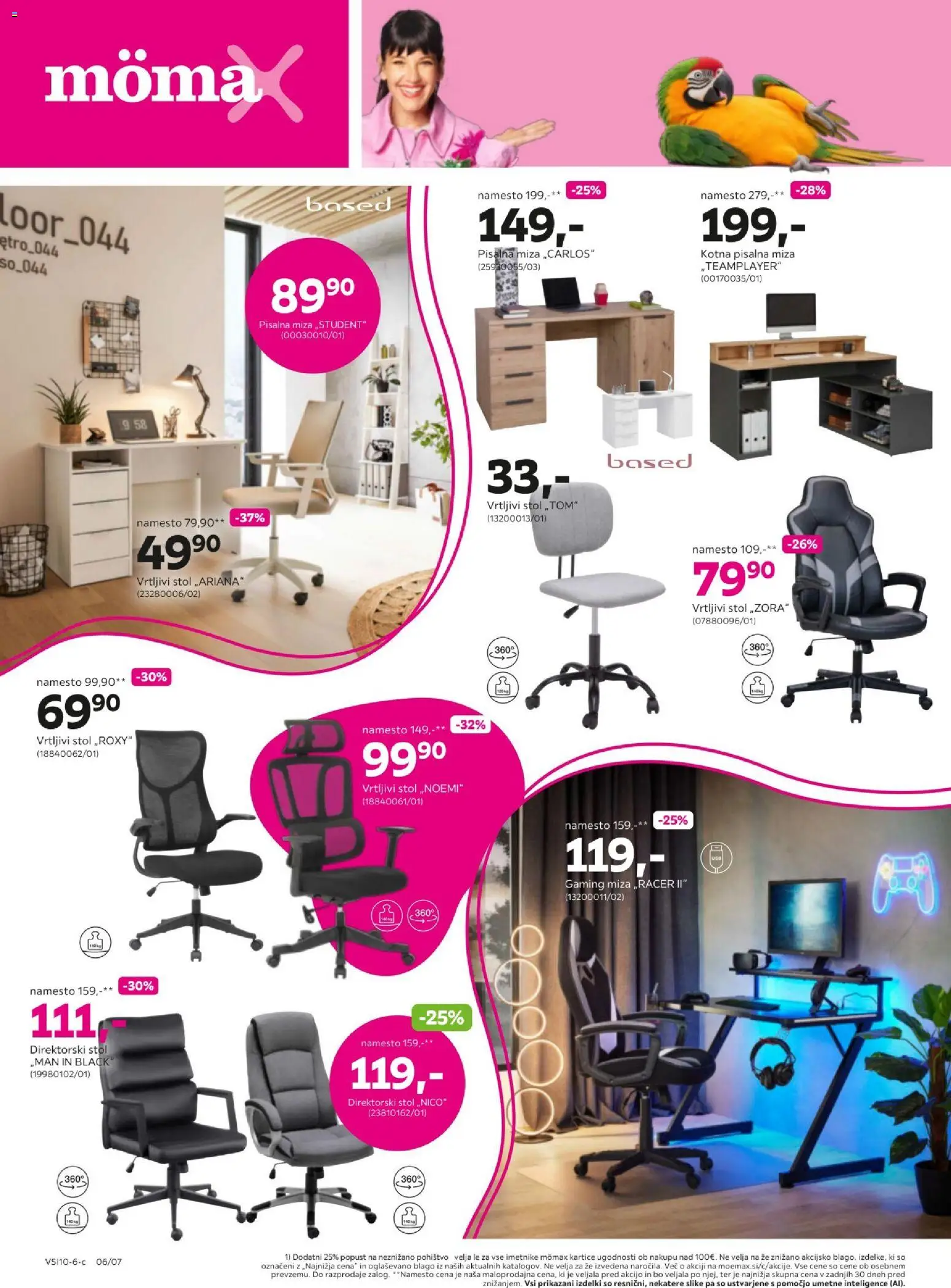Novi Mömax katalog ponudbe – veljaven od 11.10.2026 | Stran: 6 | Izdelki: Pisalna miza, Pohištvo, Miza, Stol
