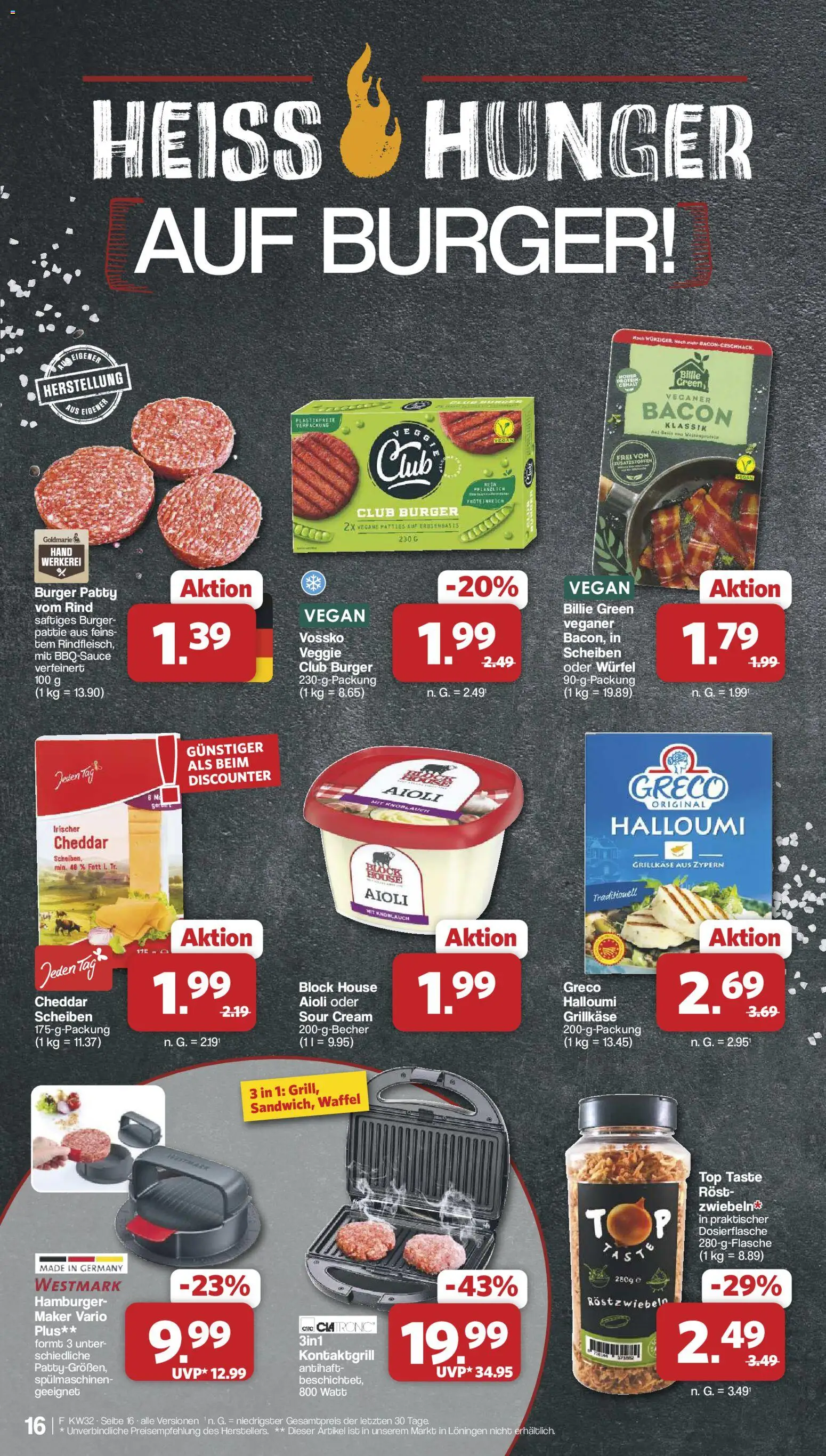Famila Nordwest Prospekt – gültig ab 03.08.2026 | Seite: 16 | Produkte: Top, Burger, Knoblauch