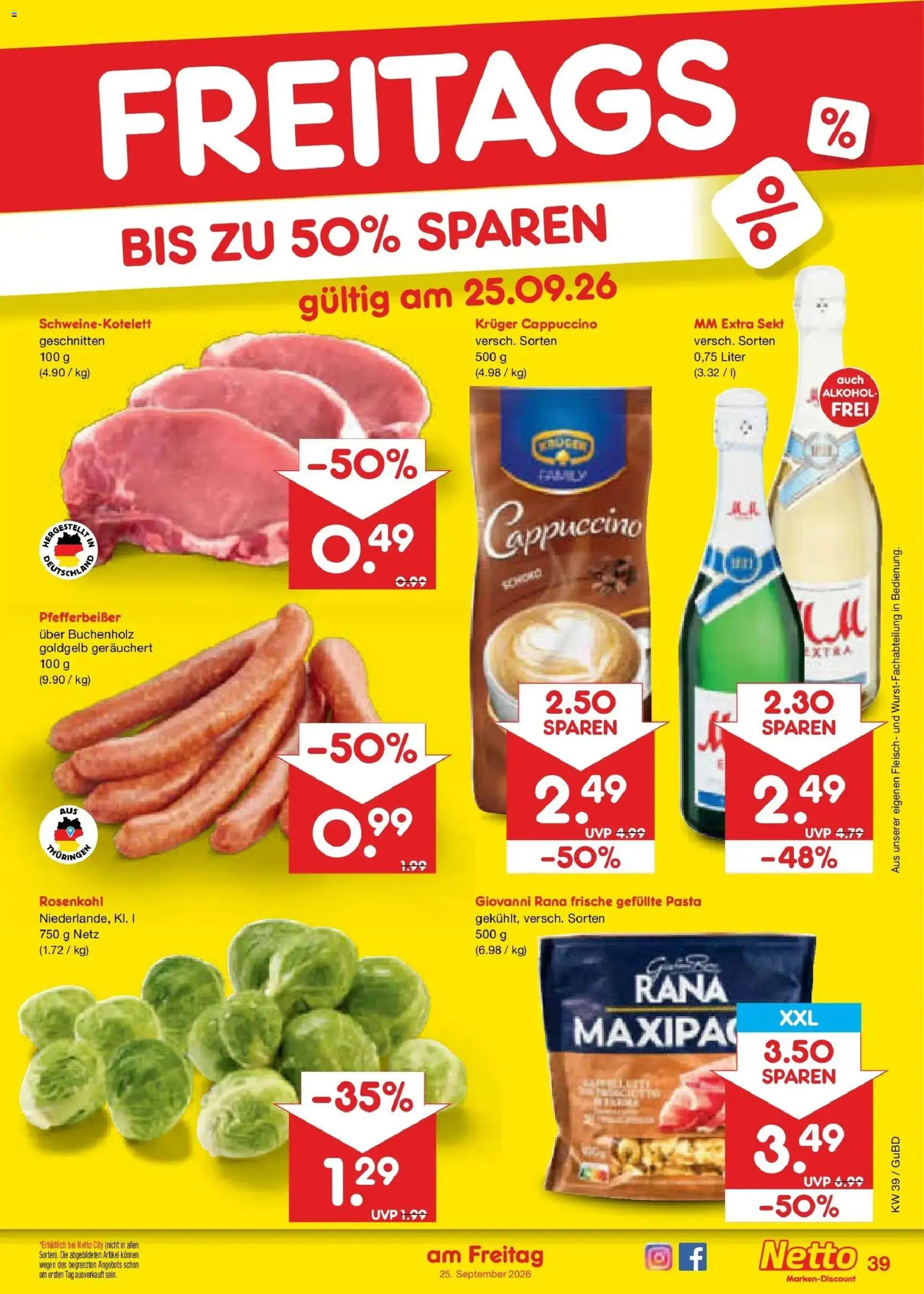 Netto Marken-Discount Prospekt Augustusburg – gültig ab 21.09.2026 | Seite: 55 | Produkte: Sekt, Alkohol, Pasta, Kruger cappuccino