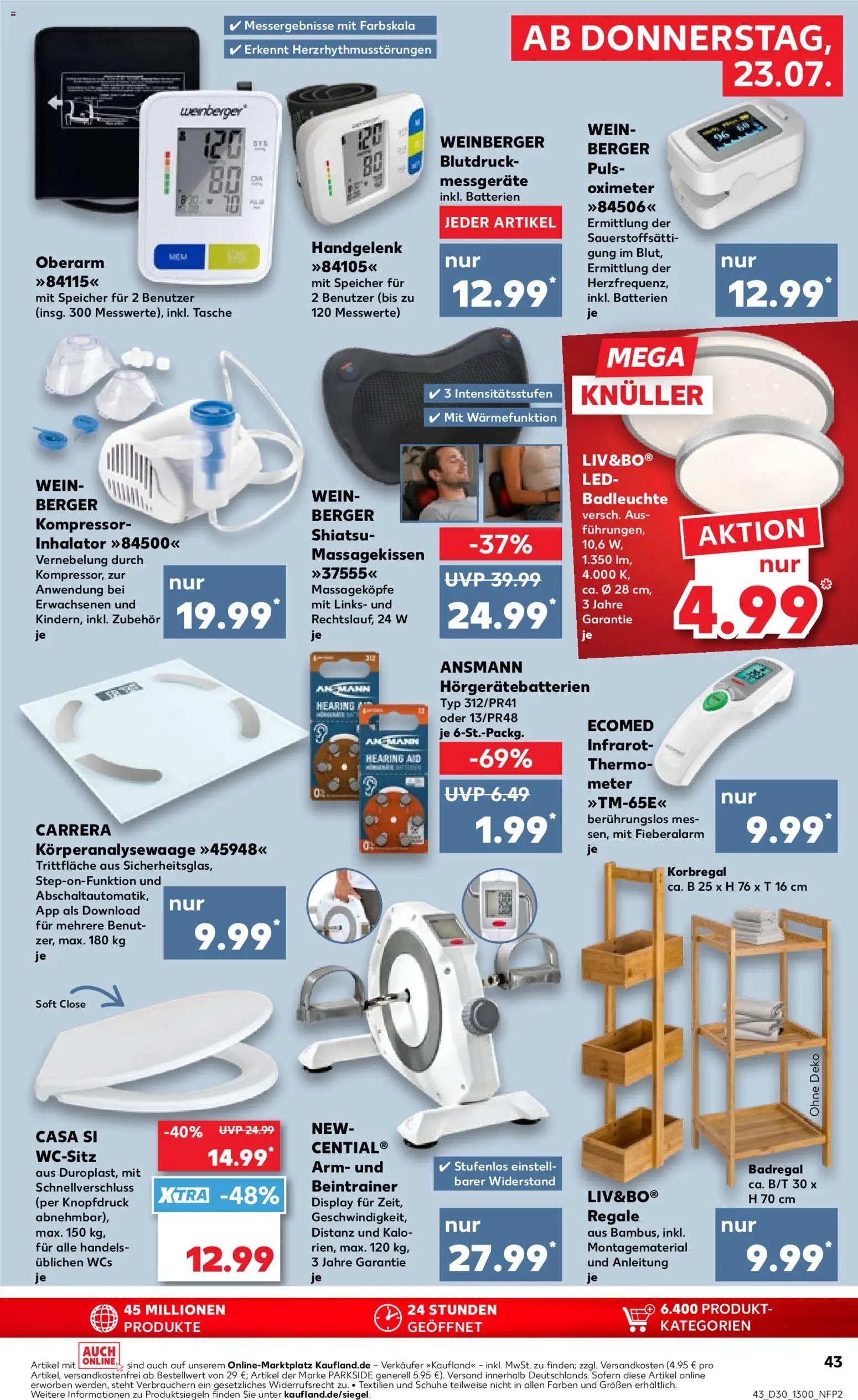 Kaufland Prospekt Völklingen – gültig ab 23.07.2026 | Seite: 43 | Produkte: Tasche, Batterien, Badregal, Wein