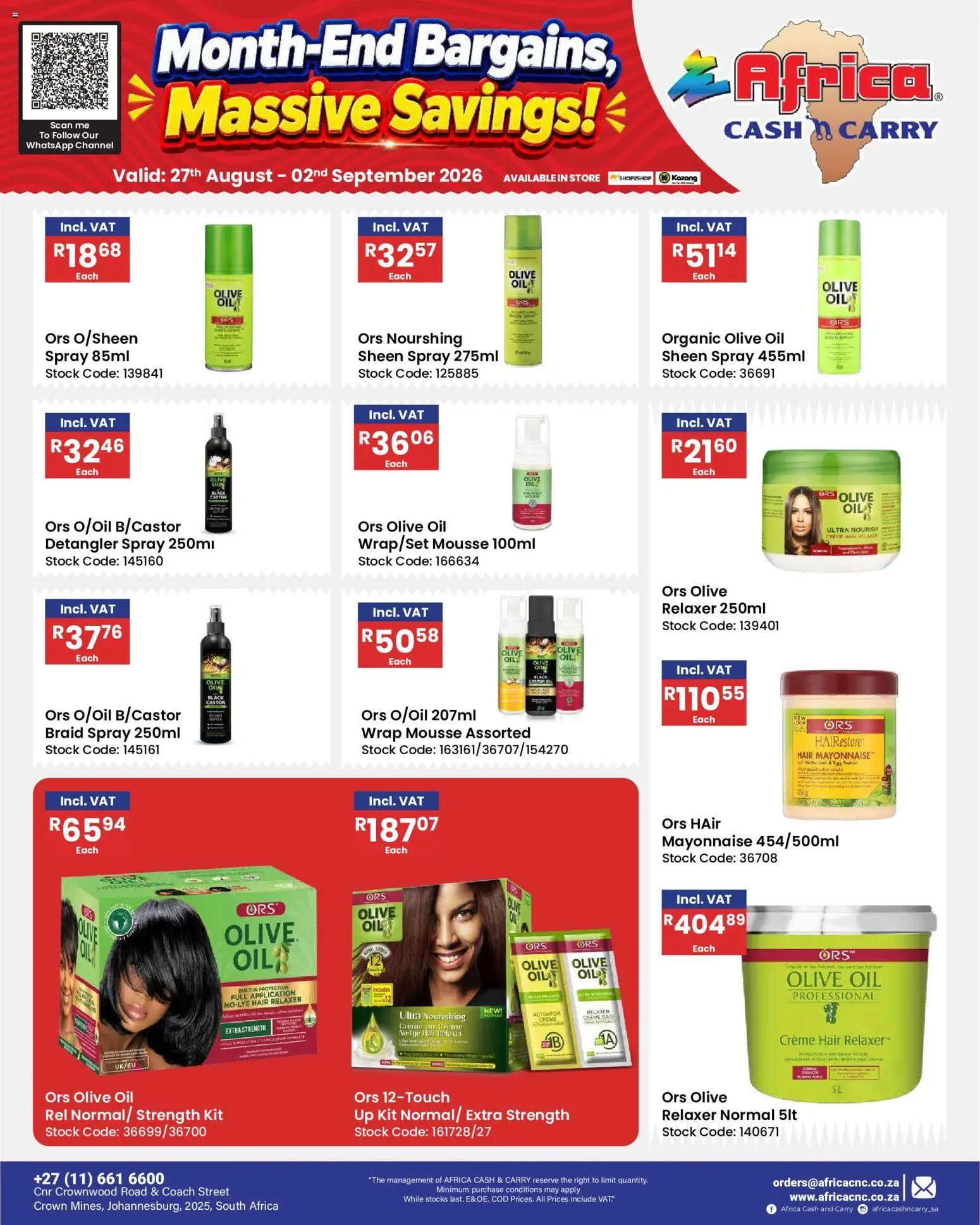 New Africa Cash & Carry catalogue – valid from 27/08/2026 | Page: 73 | Products: Protein, Oil, Stock, Mayonnaise