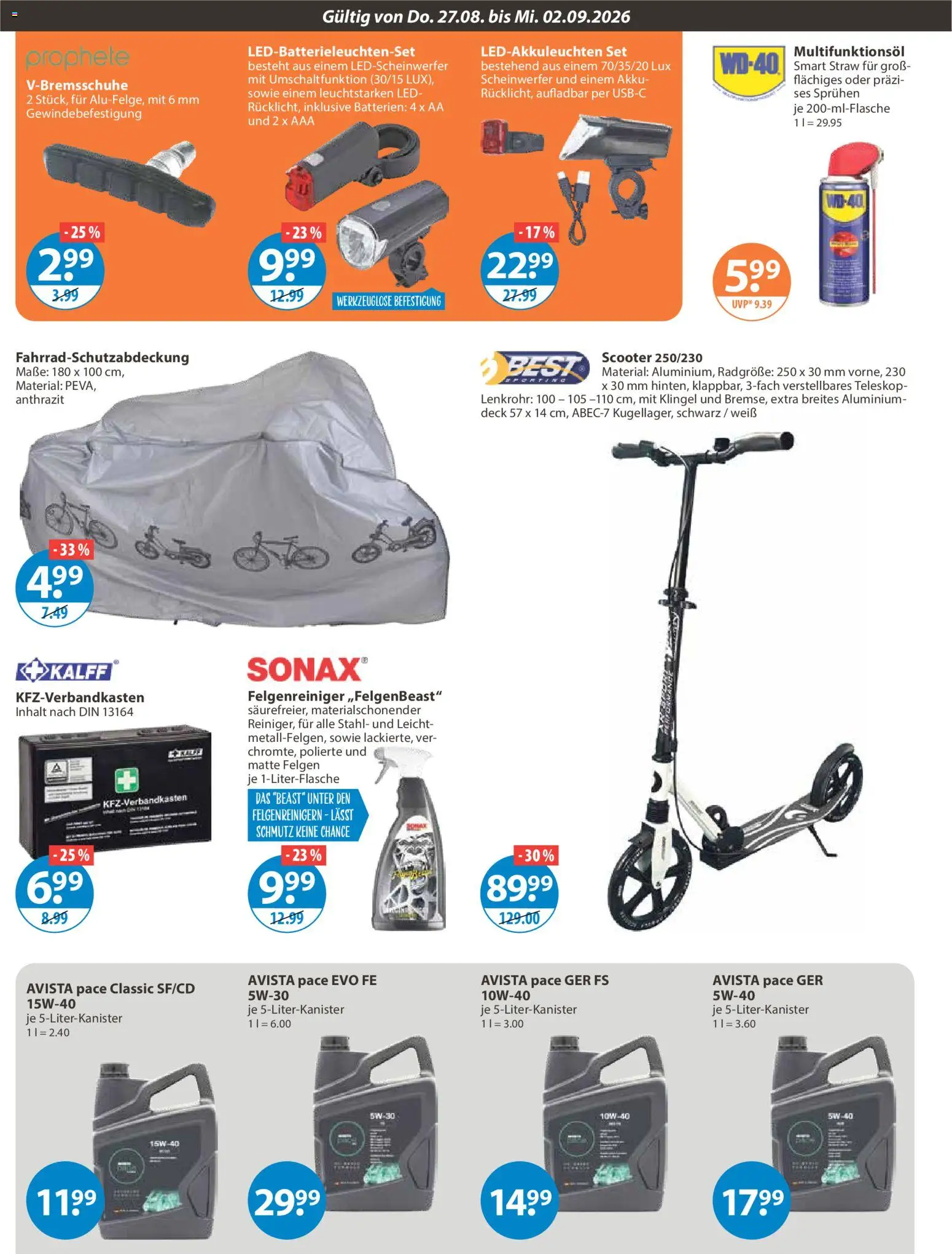V-Markt Angebote – gültig ab 27.08.2026 | Seite: 16 | Produkte: Batterien, Scooter