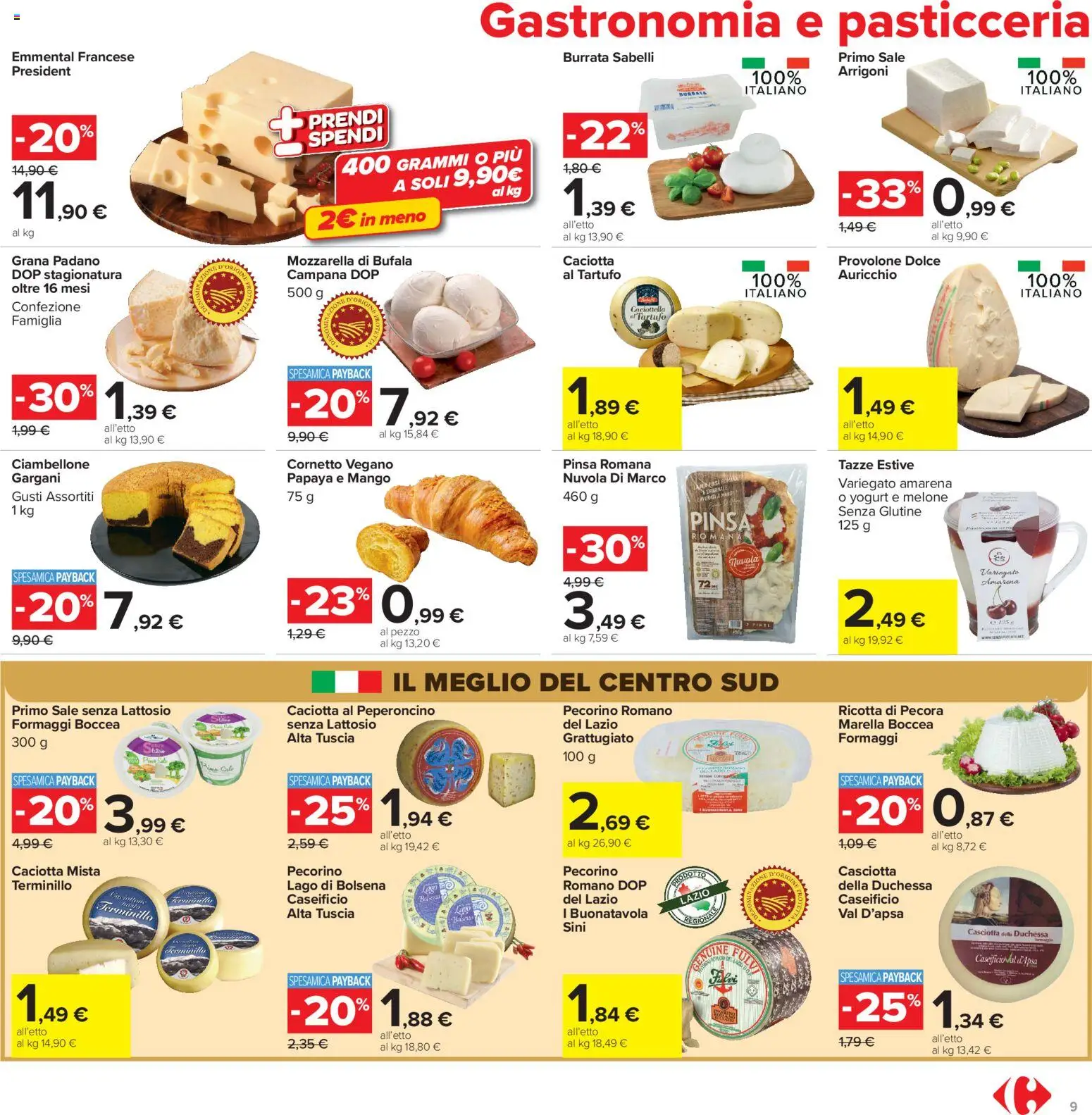 Volantino Carrefour del 16.06.2026 | Pagina: 9 | Prodotti: Tartufo, Provolone, Melone, Burrata
