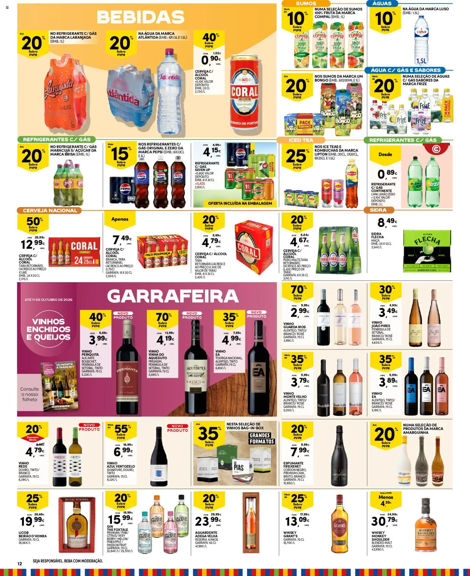 Continente folheto Açores │ válido de 06/10/2026 | Página: 12 | Produtos: Pepsi, Refrigerante, Vinho, Cerveja