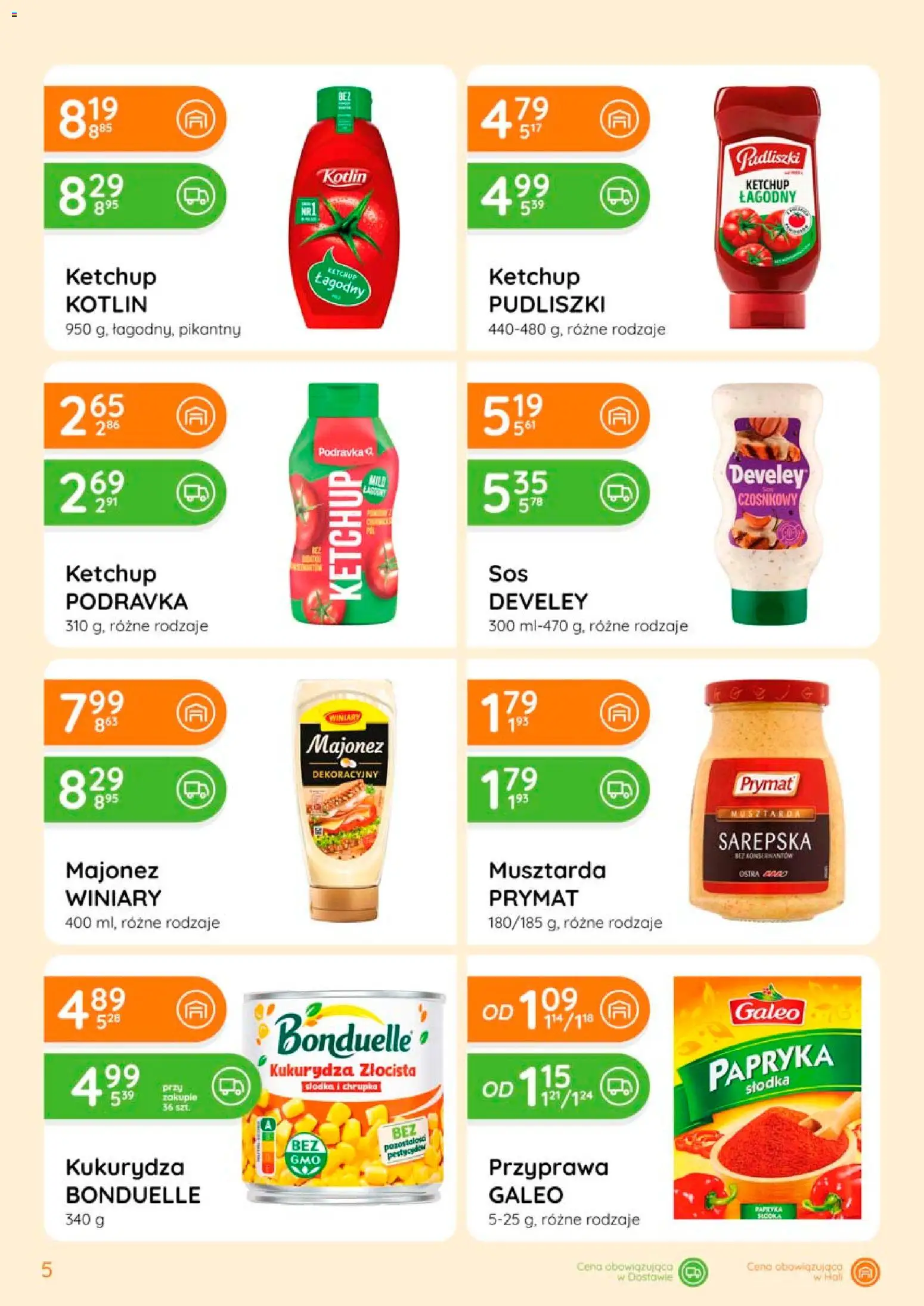 Eurocash gazetka - Ofensywa Spożywcza od 06.08.2026 | Strona: 5 | Produkty: Ketchup kotlin, Kukurydza, Papryka, Musztarda