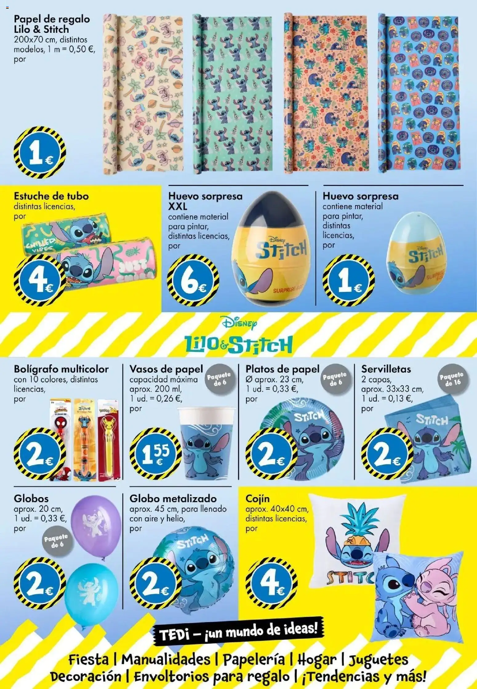 TEDi - La vuelta al cole 14/08/2026 - 22/08/2026 | Página: 5 | Productos: Papel de regalo, Vasos, Juguetes, Decoración
