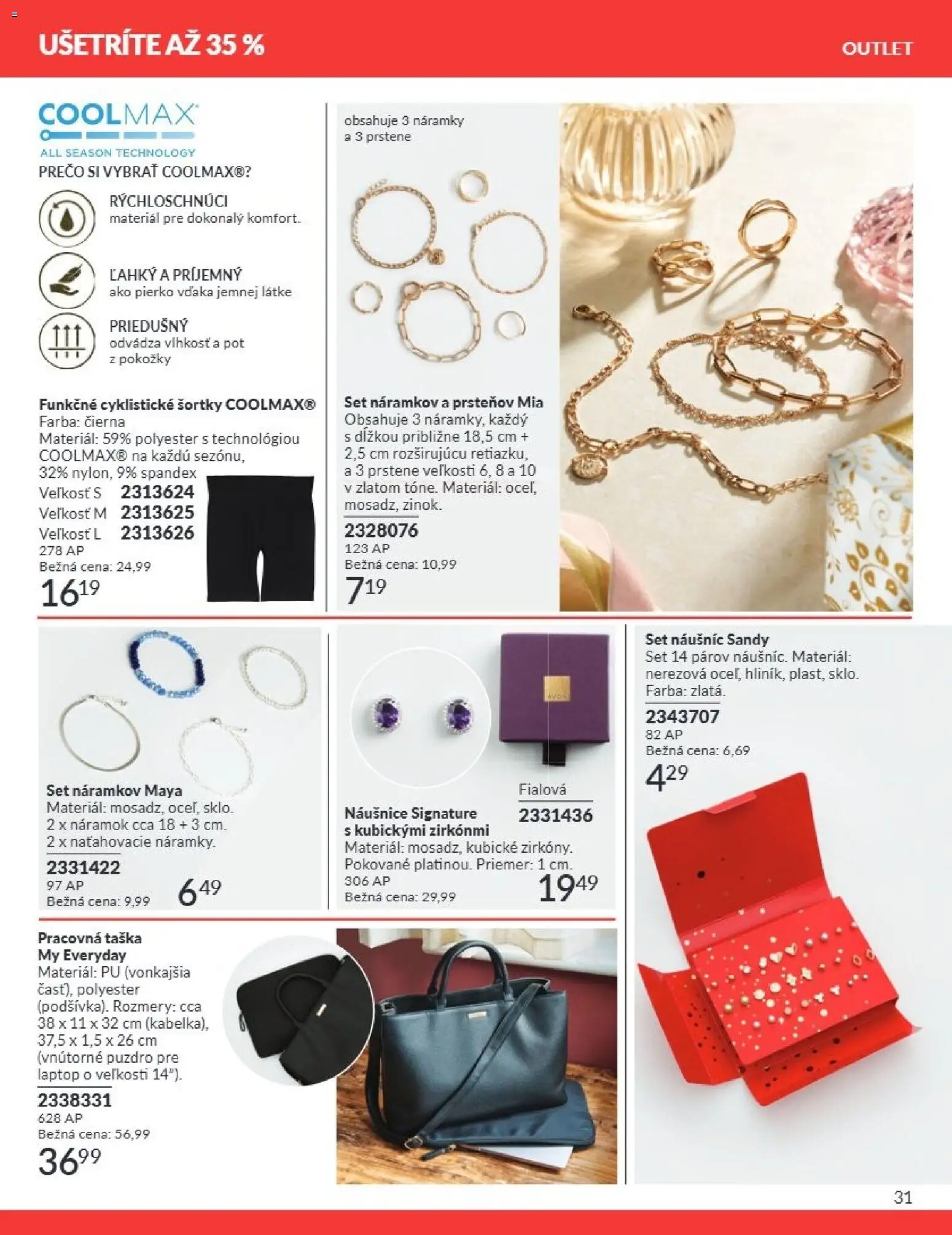 Nové Avon akcie – leták je platný od 01.07.2026 | Strana: 31 | Produkty: Puzdro, Taška