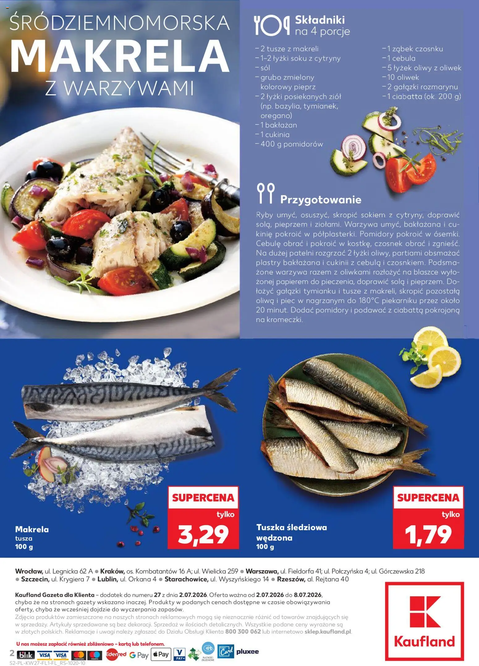 Kaufland Polsko leták - Jest fresz od 02.07.2026 | Strana: 2 | Produkty: Ryby, Makrela, Ciabatta