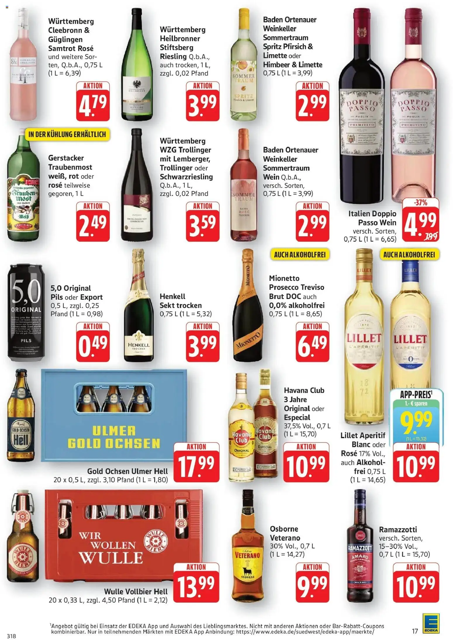 Edeka Prospekt Göppingen (ab 17.08.2026) » Angebote Online | Seite: 17 | Produkte: Havana club, Pils, Prosecco, Alkohol