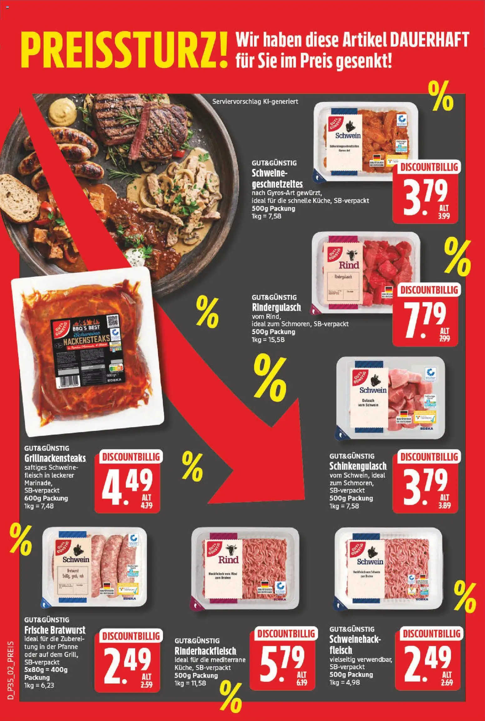 NP Discount Prospekt – gültig ab 24.08.2026 | Seite: 4 | Produkte: Nackensteaks, Rindergulasch, Gulasch, Hackfleisch