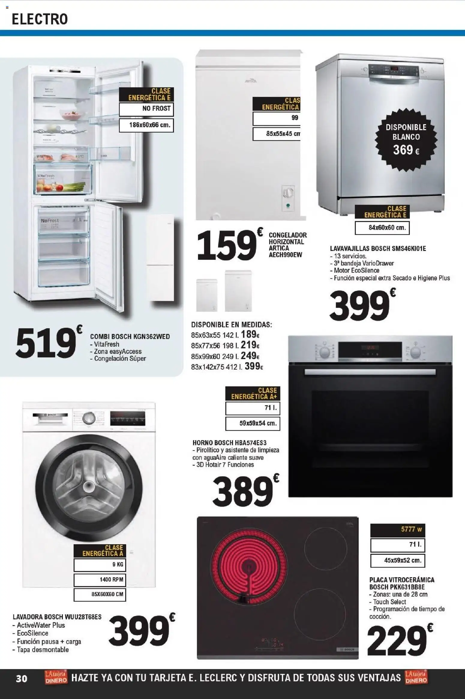 E.Leclerc folleto Super ofertas │ válido desde el 01.04.2026 | Página: 30 | Productos: Lavadora, Lavavajillas, Combi, Bandeja